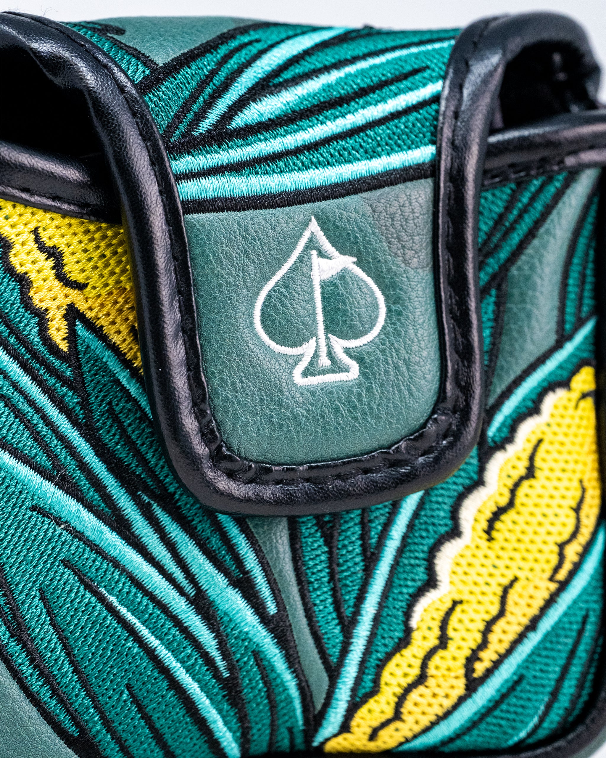 Corn Star Mallet Cover featuring vibrant corn-themed design on soft fabric for golf putters.