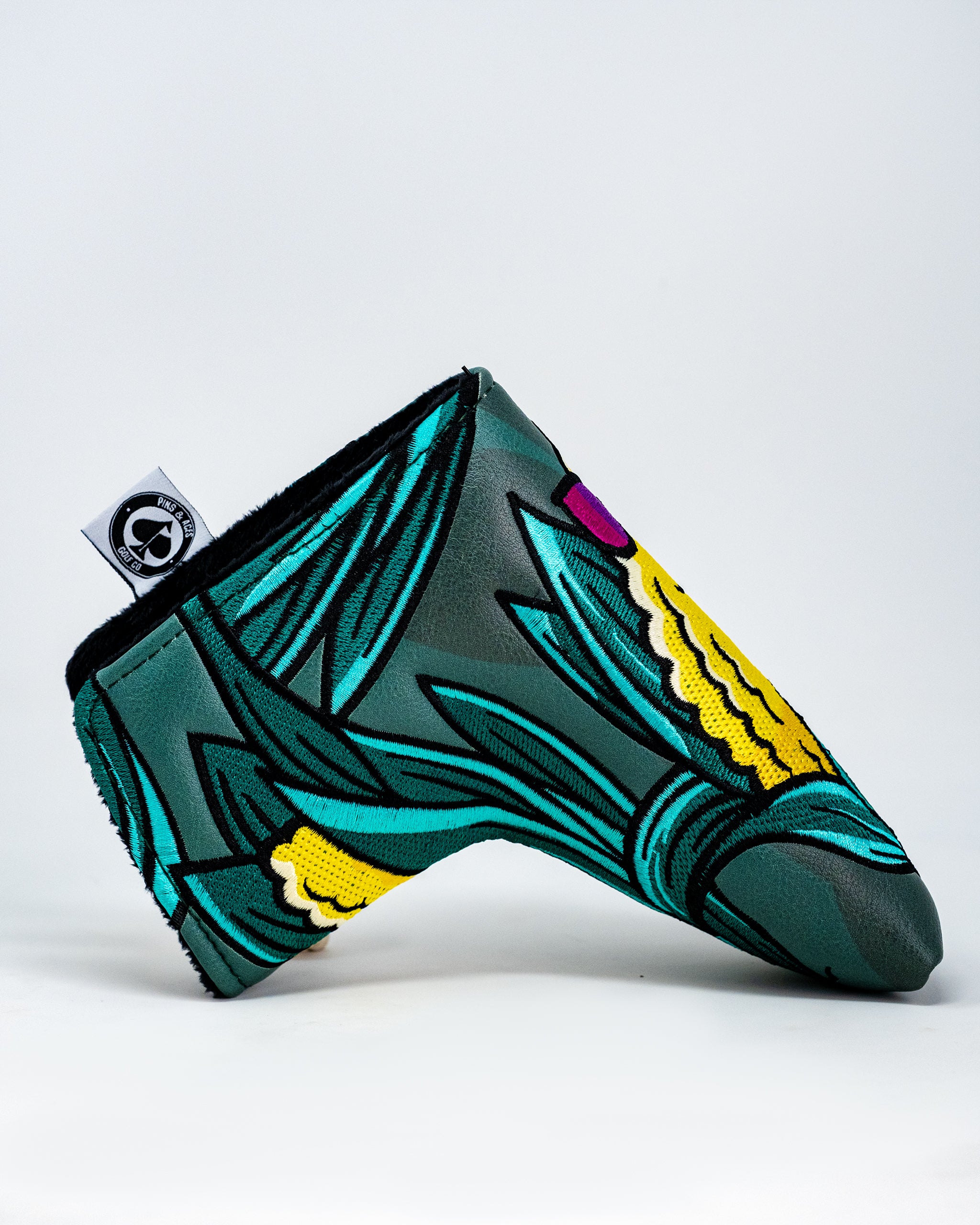 Corn Star Blade Putter Cover featuring a vibrant corn-themed design, ideal for golf enthusiasts.