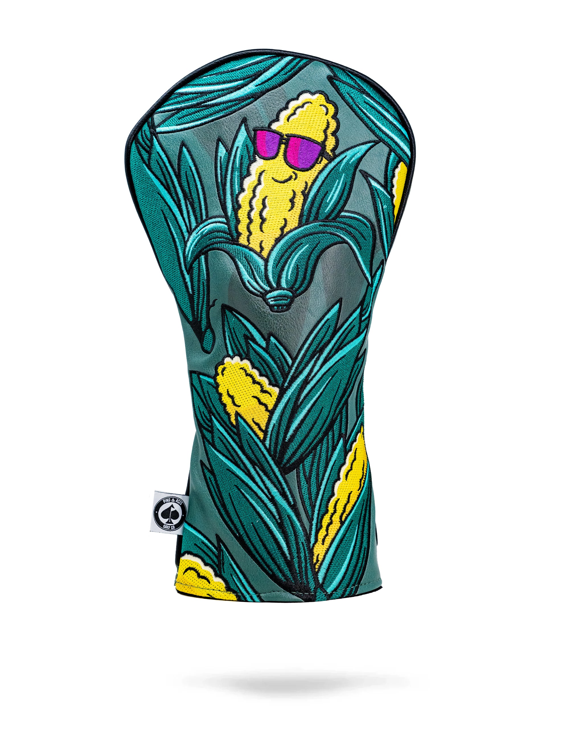 Corn Star Driver Headcover featuring vibrant corn design and soft fabric.