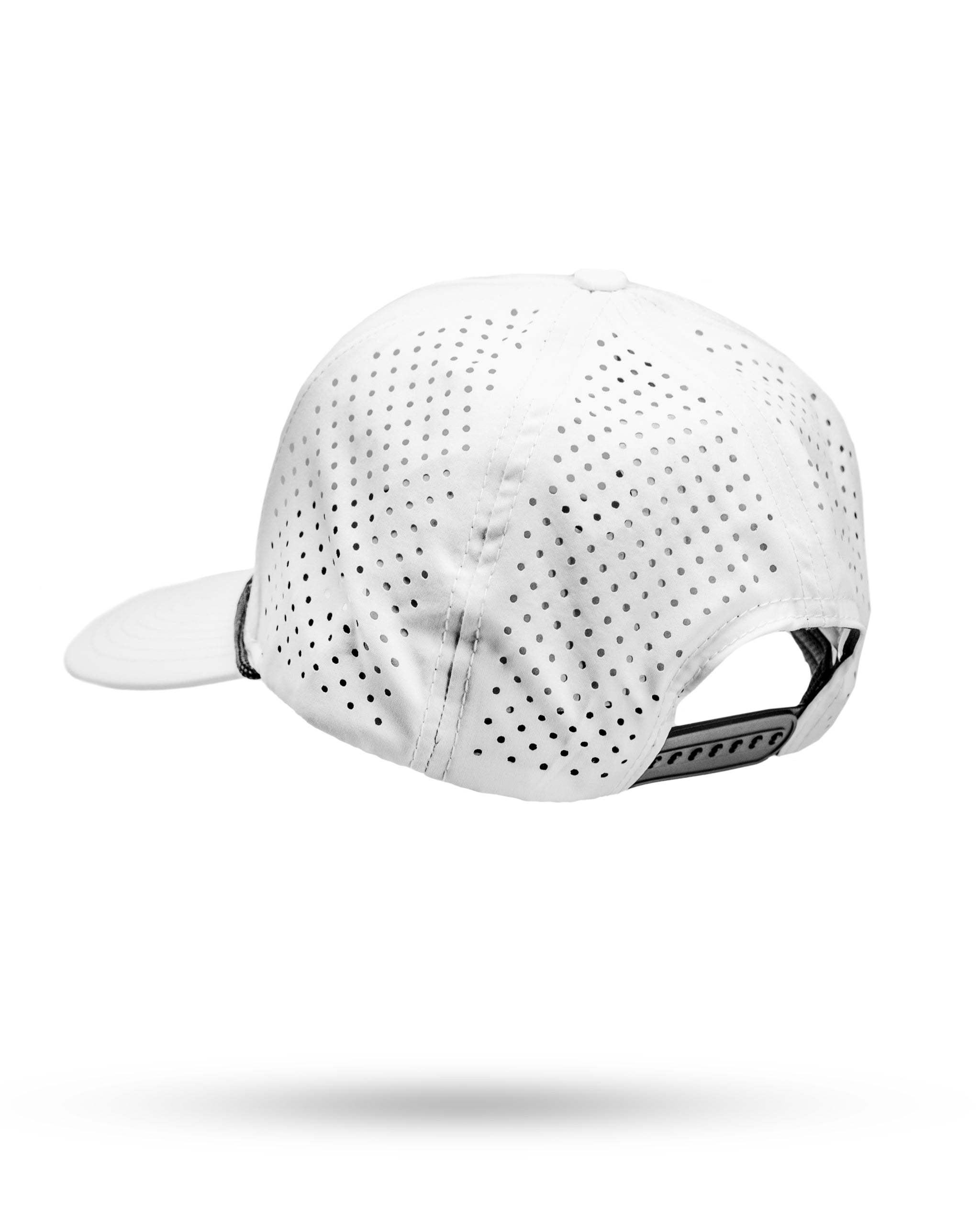 Perforated white rope hat featuring Zynbabwe Country Club logo on front.