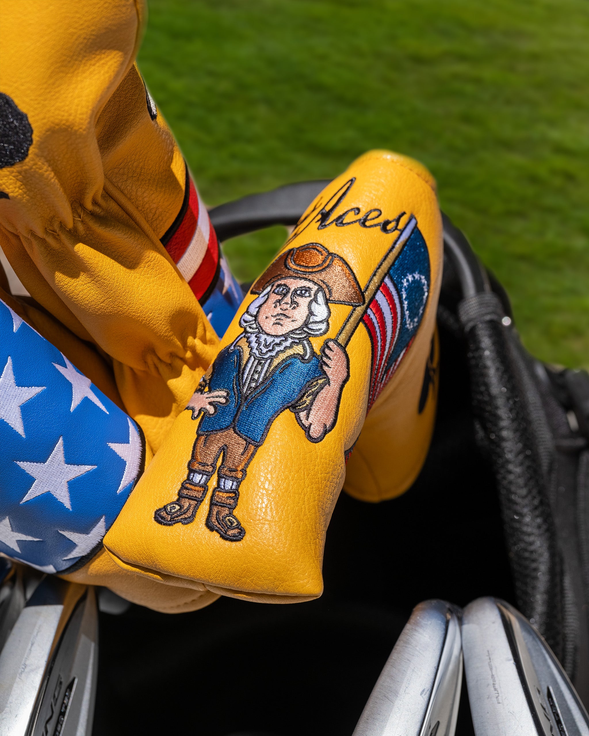 Patriot Blade Putter Cover featuring a stylish design, perfect for golfers looking to protect their putter.