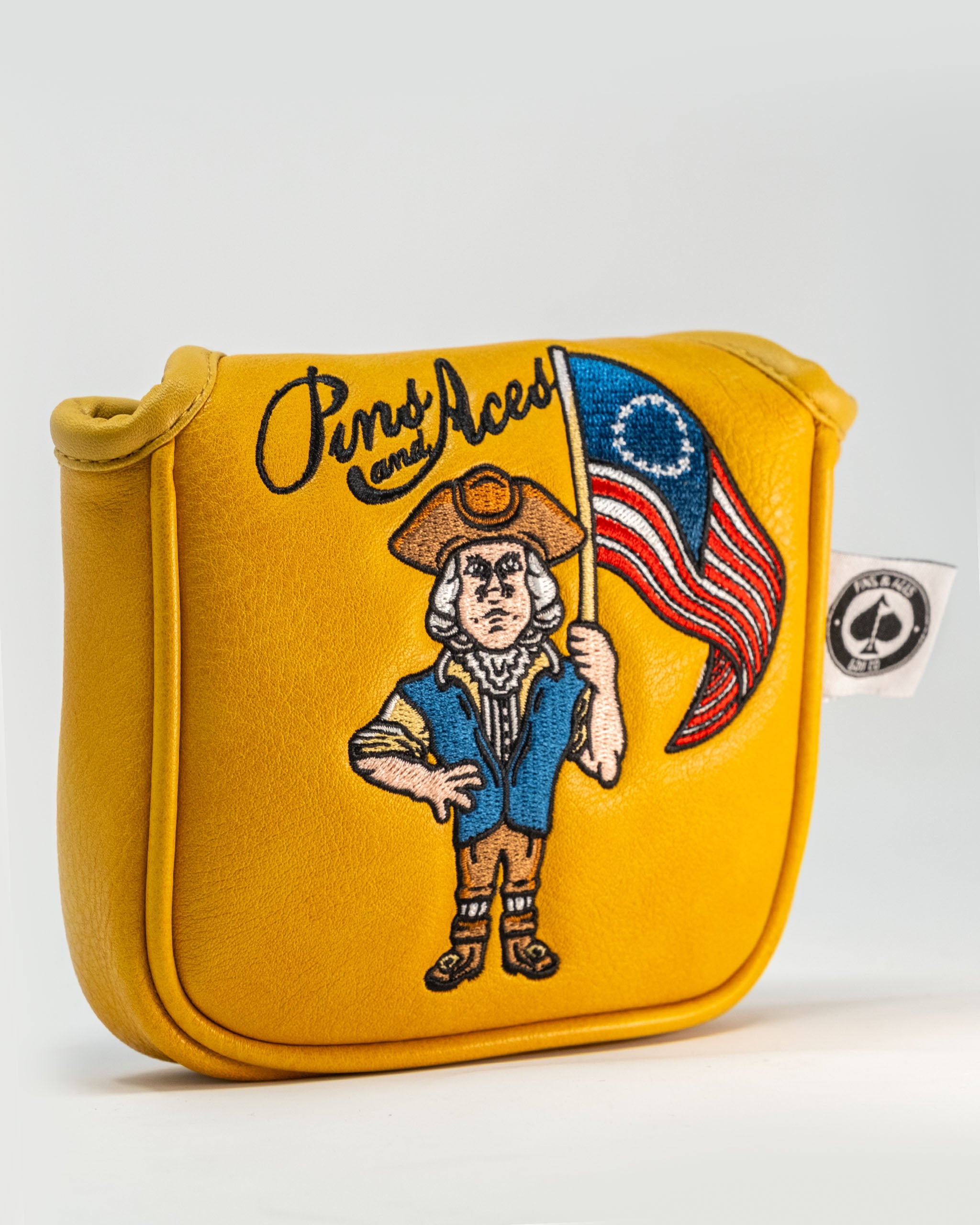 Patriot mallet cover featuring a bold red, white, and blue design with a star emblem.