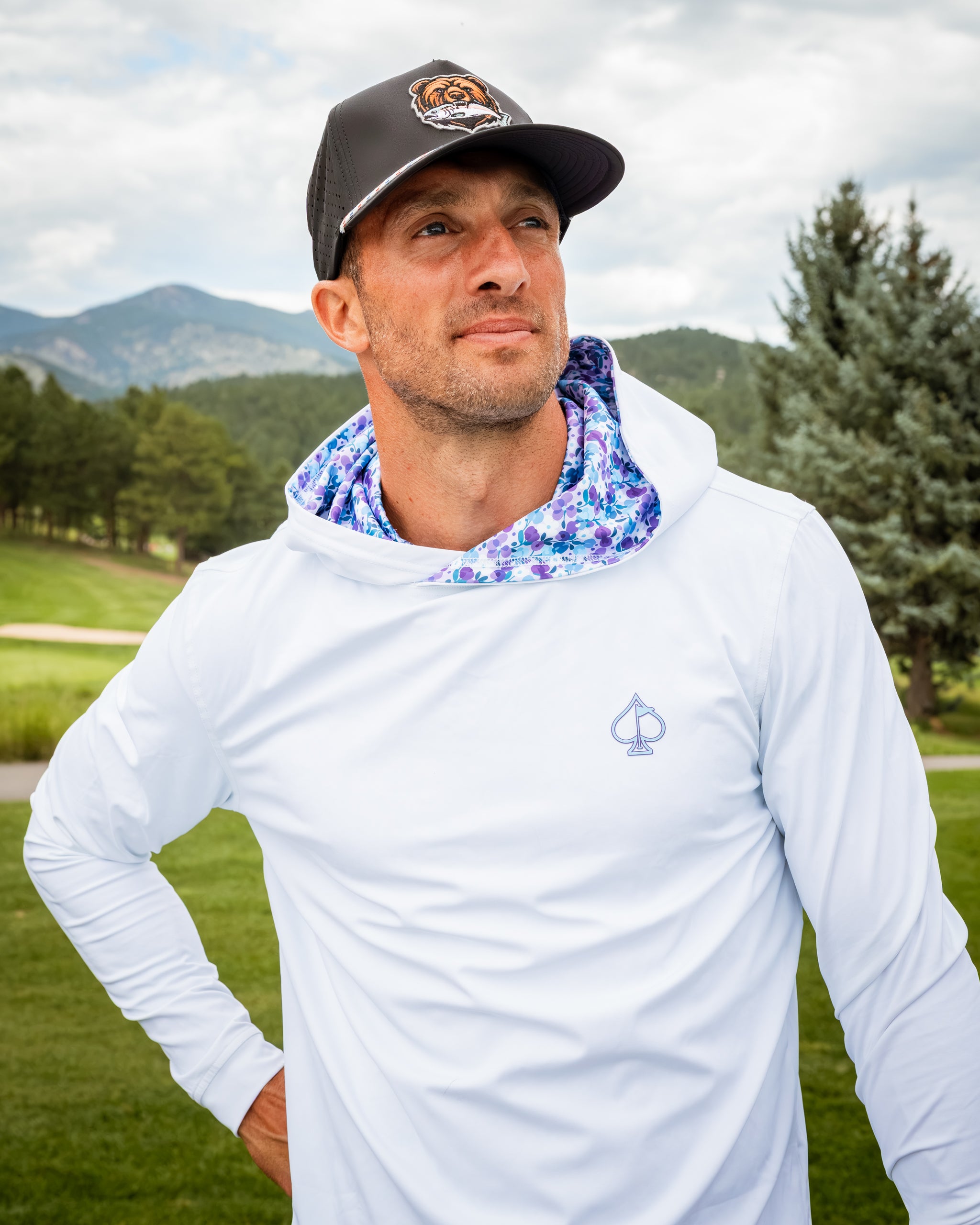 Performance Golf Hoodie - White Pedals