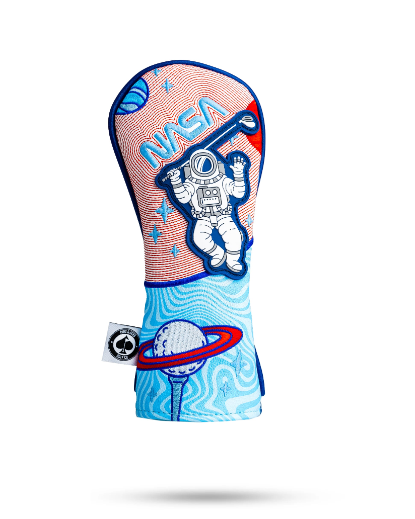 NASA Space Walk hybrid cover featuring an astronaut design with vibrant colors and space-themed graphics. Perfect for stylish golfers.