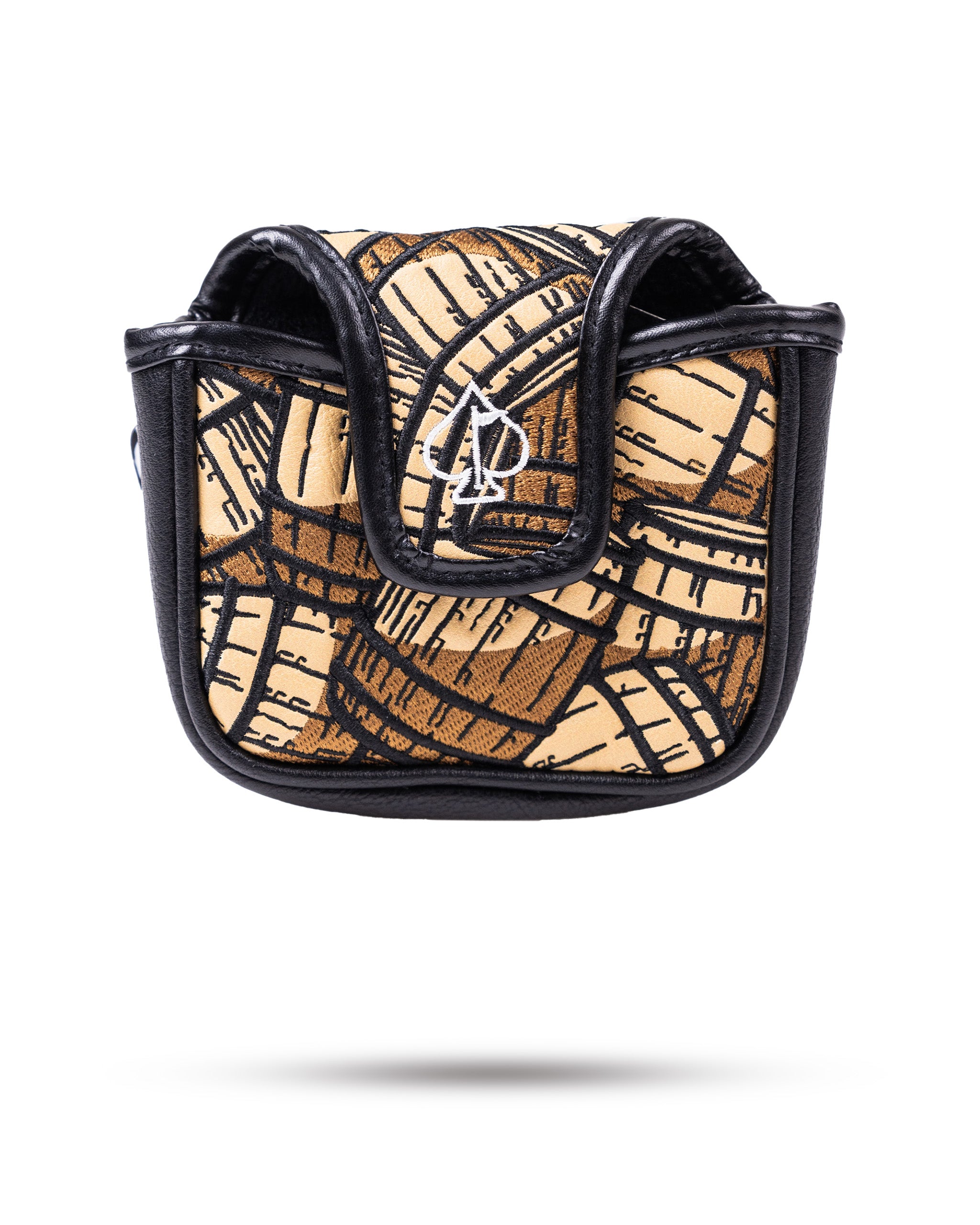 Bourbon barrel mallet cover featuring a unique wood grain design, perfect for stylish protection on the golf course.