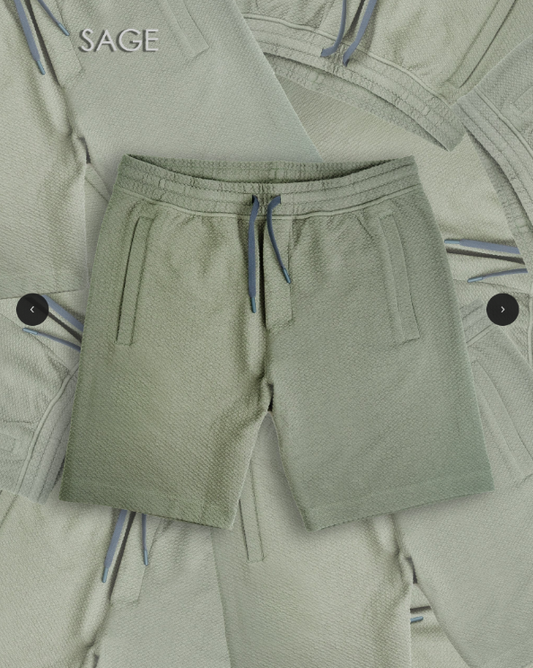 Player Preferred Waffleknit Shorts in sage green, featuring a comfortable fit and drawstring waist, ideal for golf outings.
