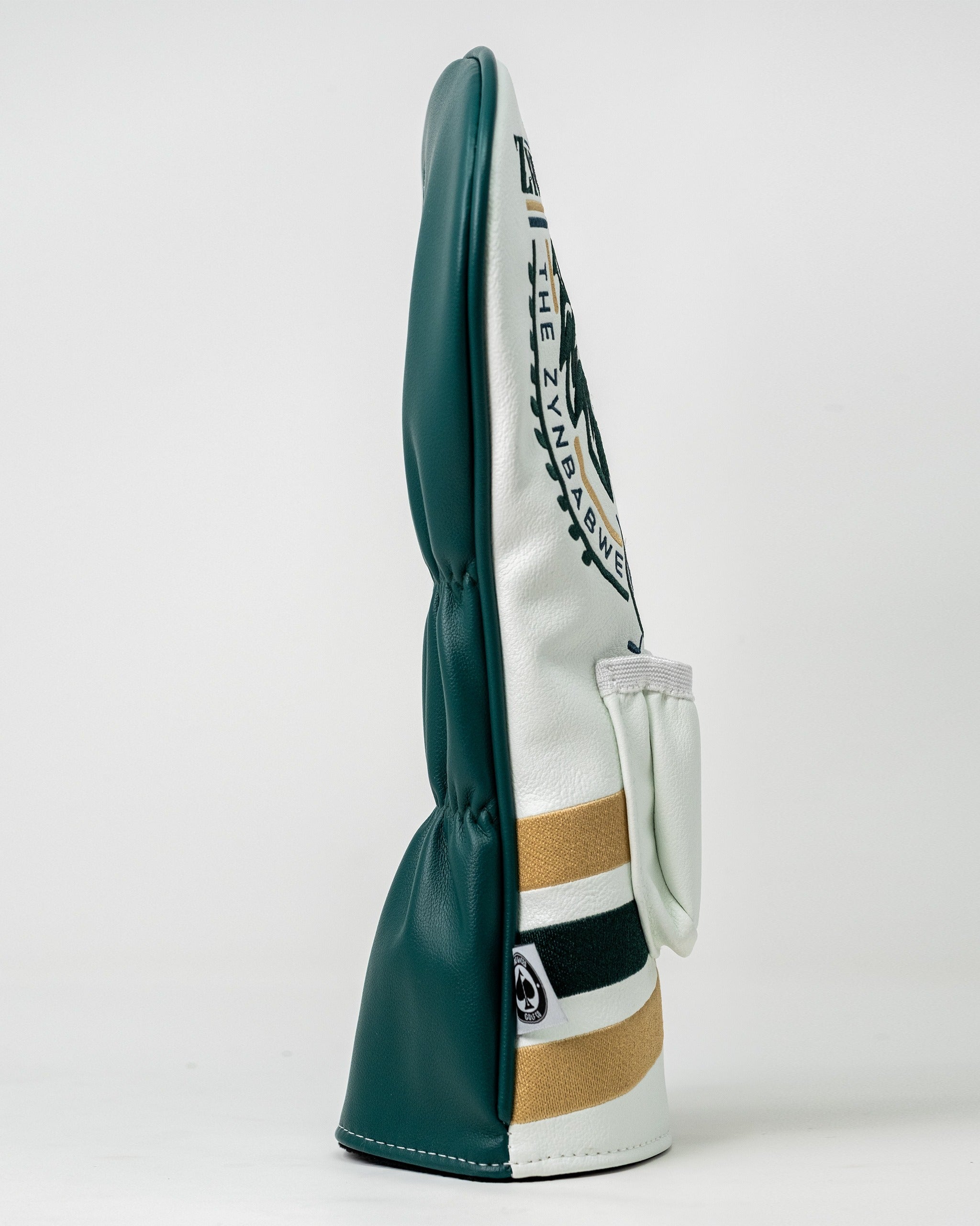 Zynbabwe Country Club driver cover featuring a sleek design with green and white accents and bold stripes.