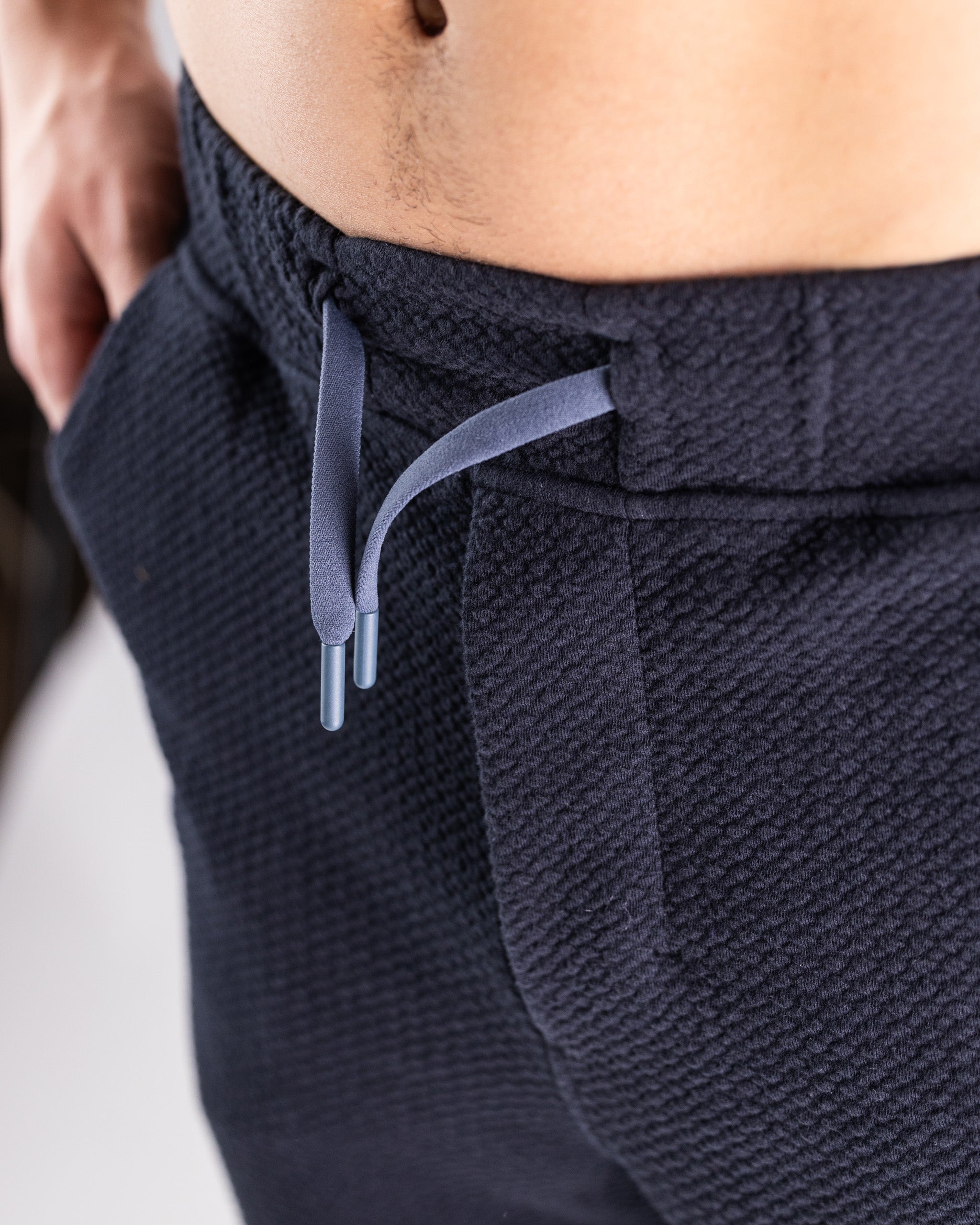 Men's Player Preferred Waffleknit Jogger in Obsidian featuring a textured fabric and adjustable drawstring waist.