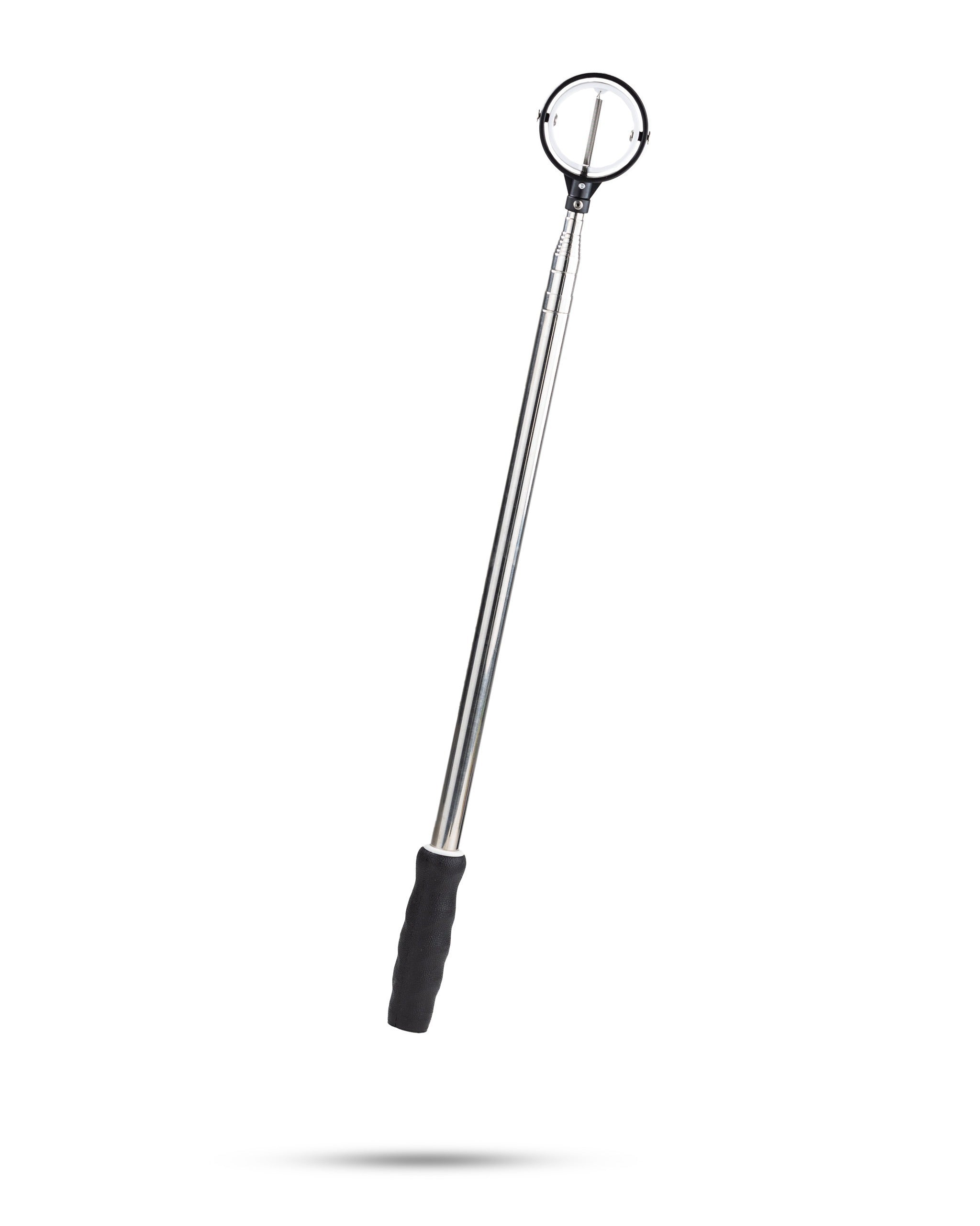 14-foot ball retriever with a durable stainless steel shaft and a comfortable grip, designed for easy retrieval of golf balls.