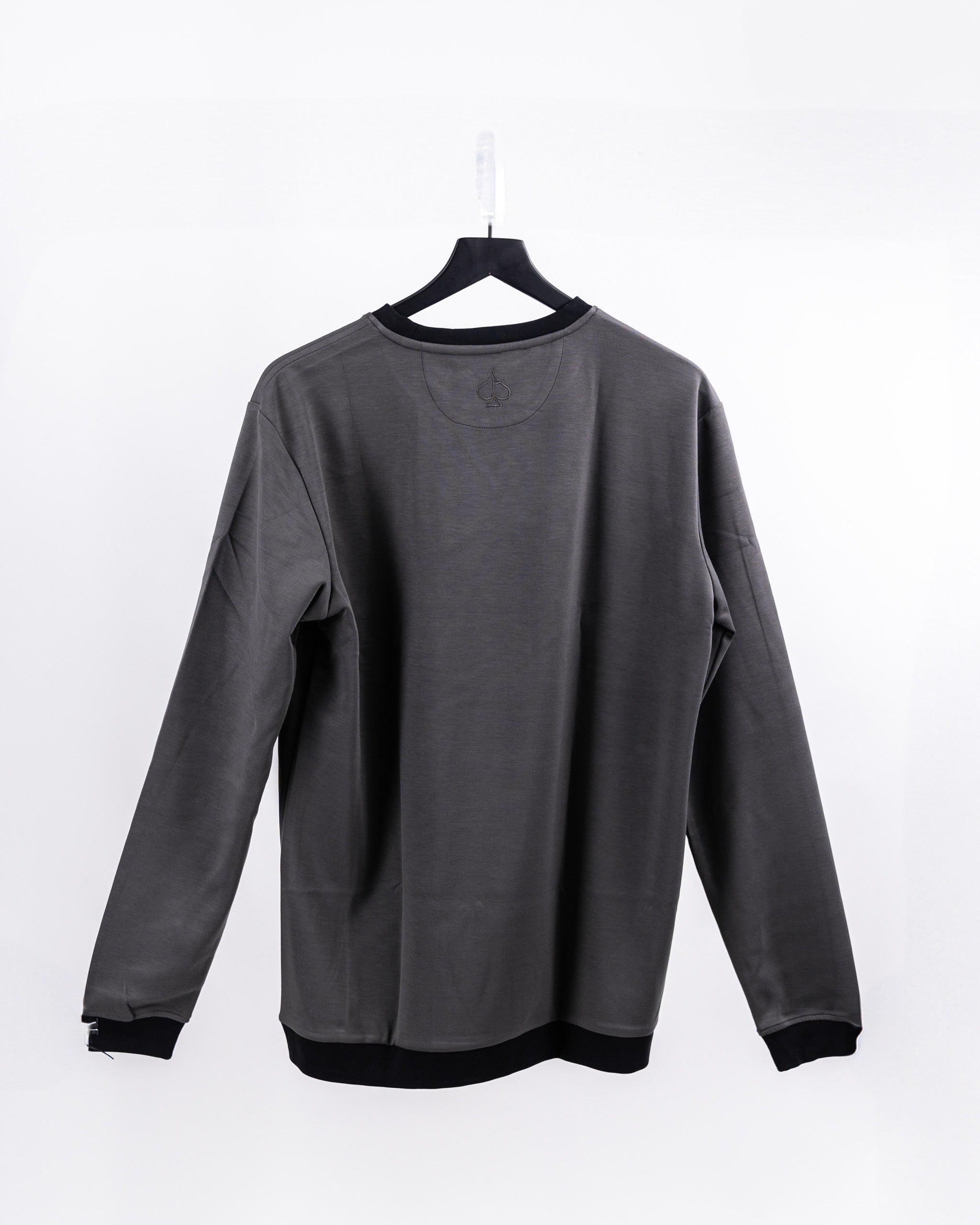 Slate grey Player Preferred™ crewneck featuring a relaxed fit and stylish design, perfect for golfers seeking comfort on the course.