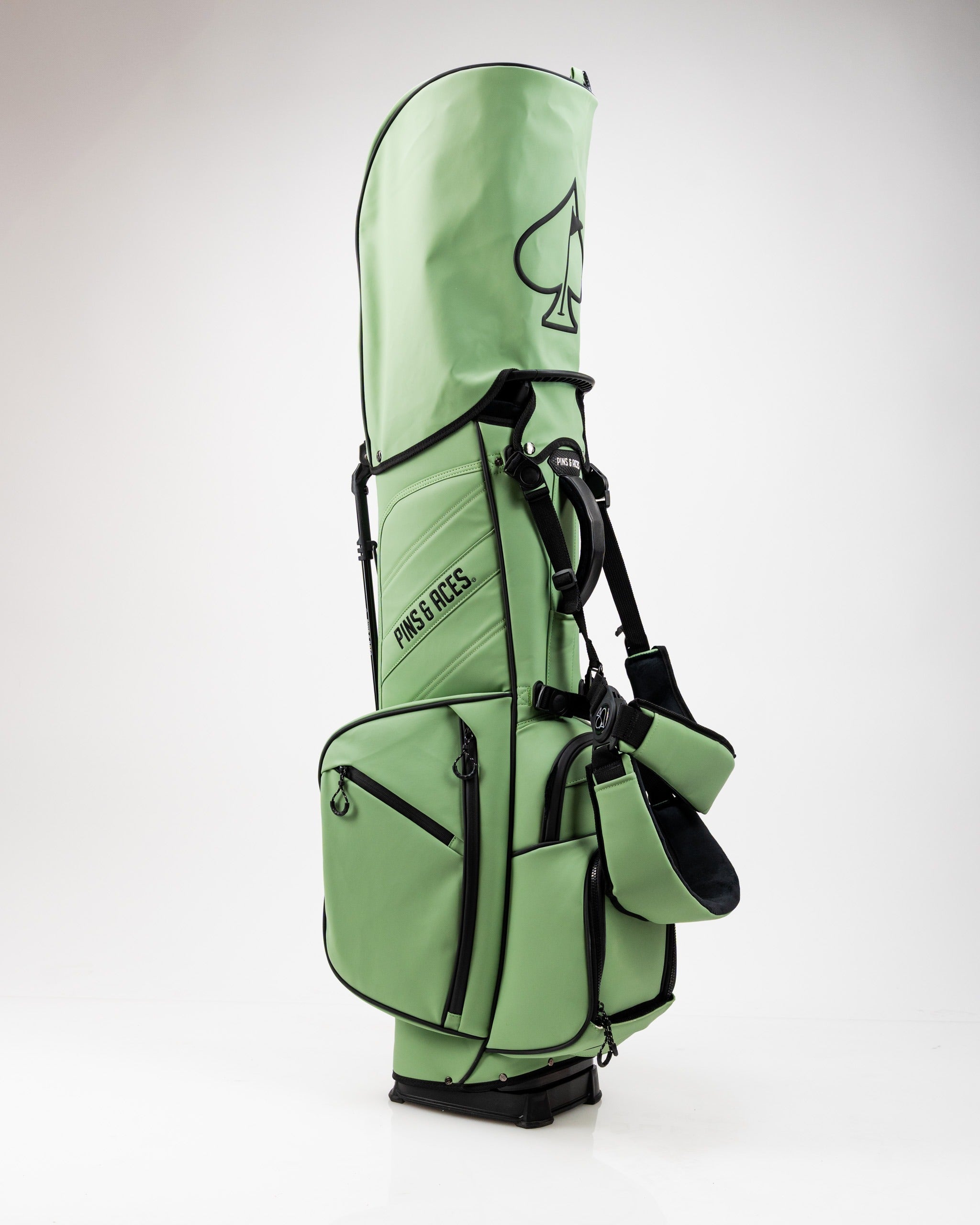 Sage green Player Preferred™ golf bag featuring multiple pockets and a sleek design for stylish golfers.