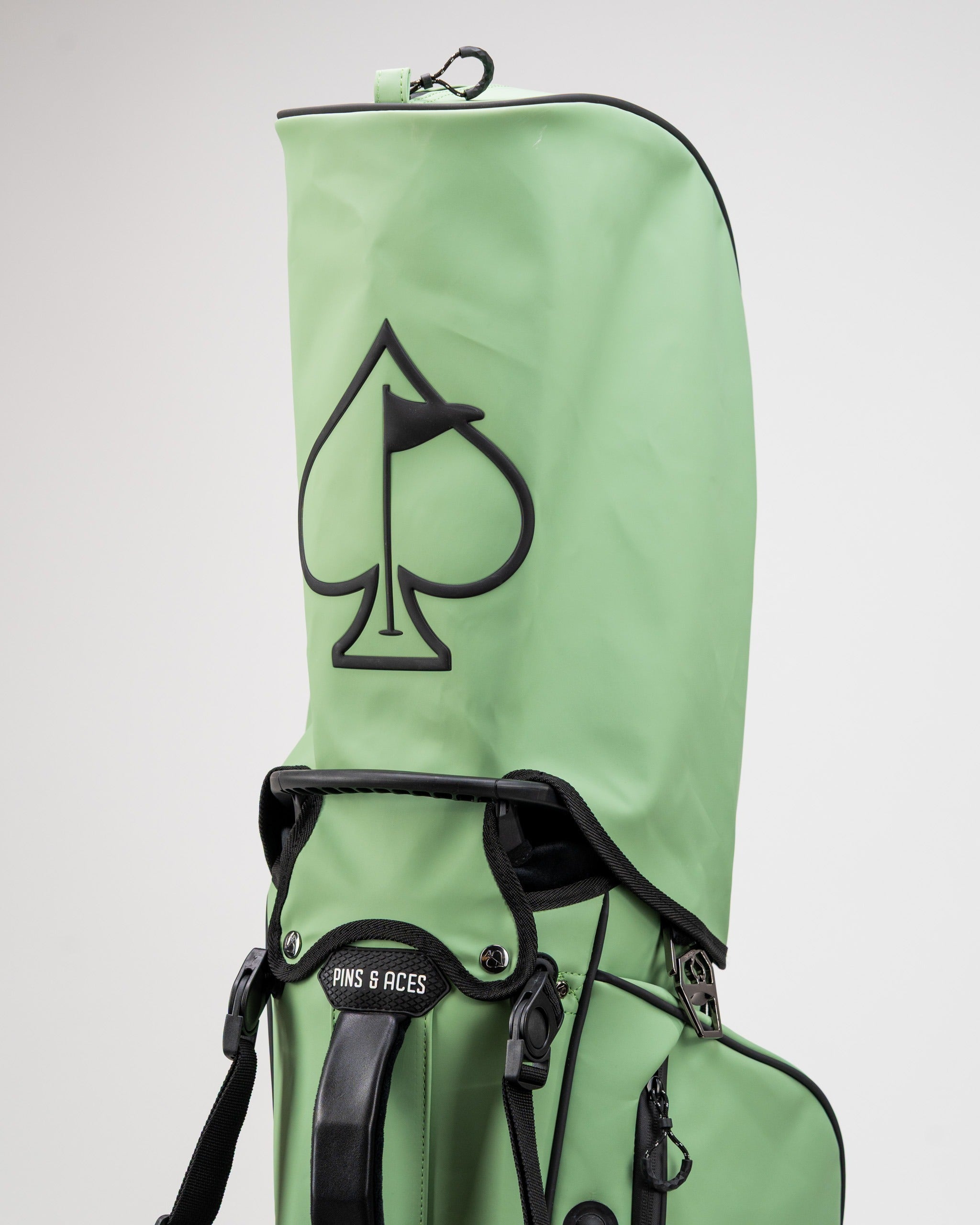 Sage Player Preferred golf bag featuring a sleek design and spade logo, perfect for stylish golfers on the course.
