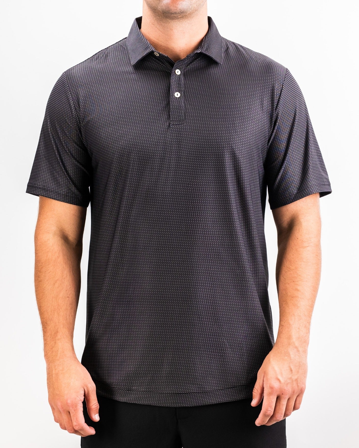 Men's Player Preferred Polo in Night Wave features a sleek design with a subtle pattern, perfect for stylish golfers.
