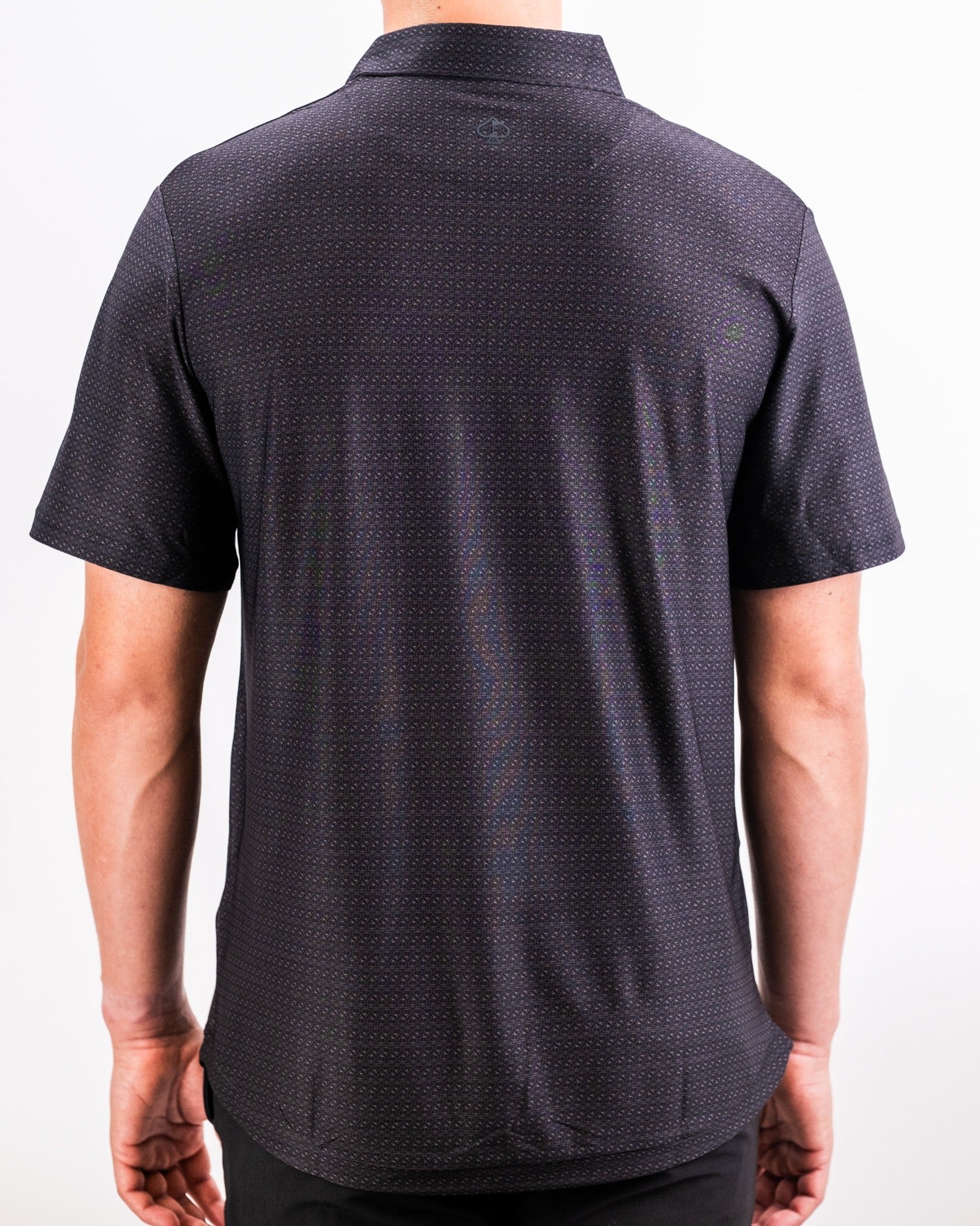 Men's Player Preferred Polo in Midnight Spade featuring a sleek design and subtle pattern, ideal for stylish golf outings.