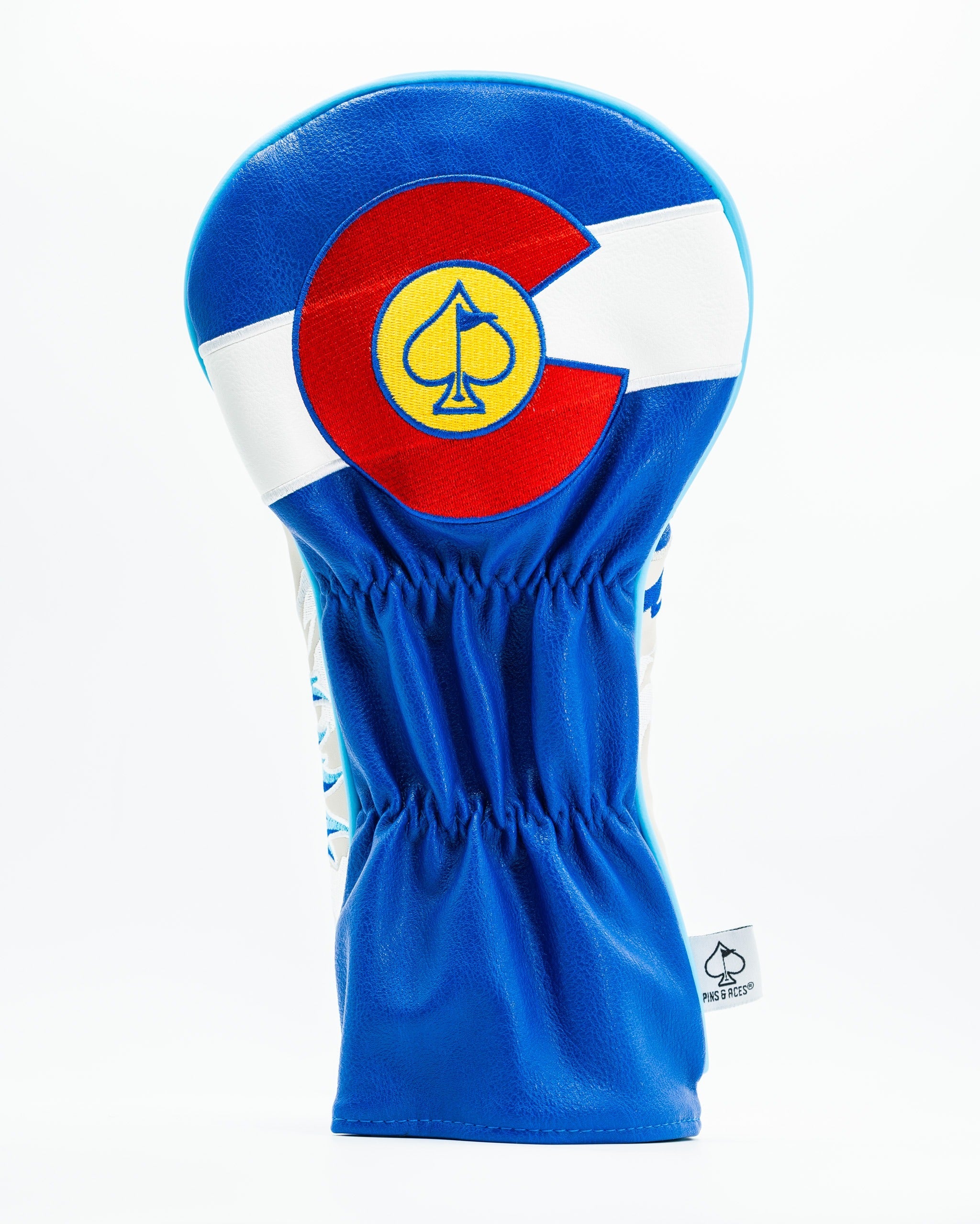 Bold blue driver cover featuring the Colorado state flag design, perfect for golfers wanting to showcase their style.