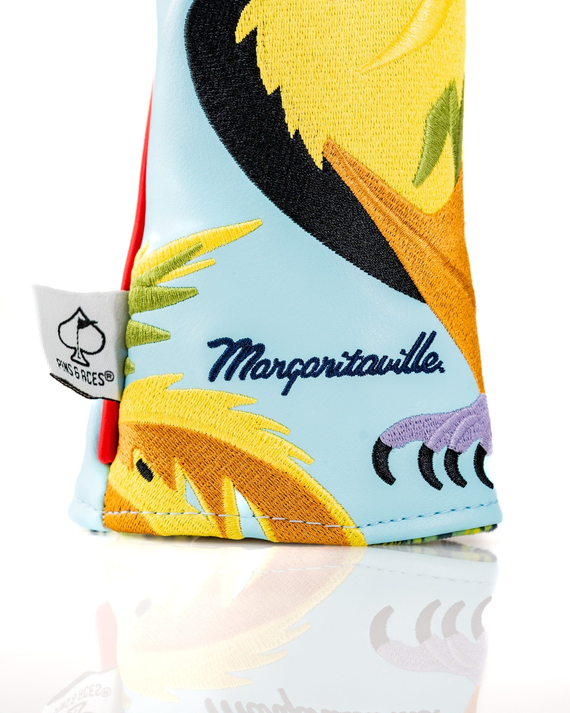 Colorful Margaritaville Polly hybrid headcover featuring tropical designs, perfect for adding flair to your golf game.