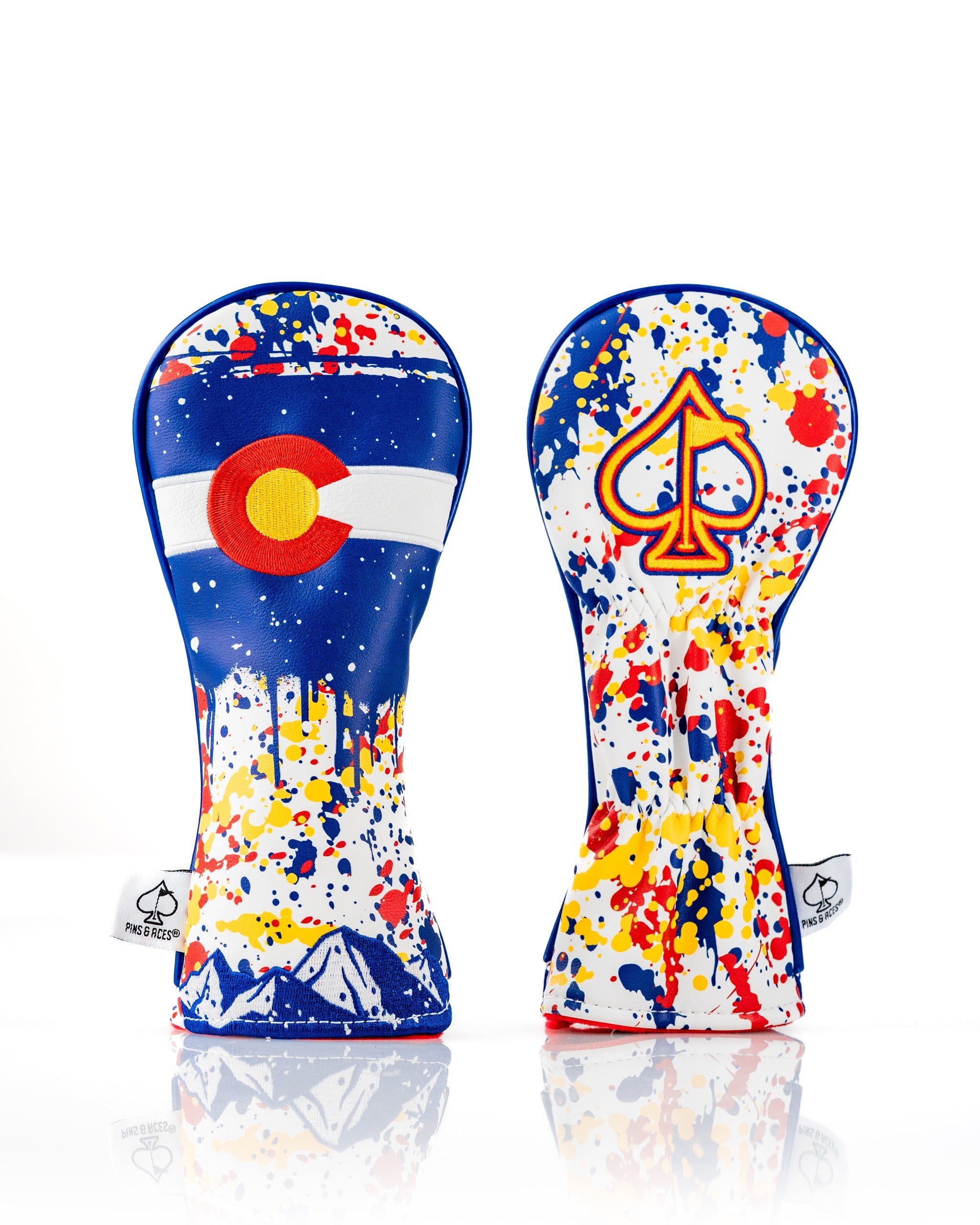 Bold Colorado 2.0 hybrid cover featuring a colorful splatter design and iconic state emblem for standout golf style.