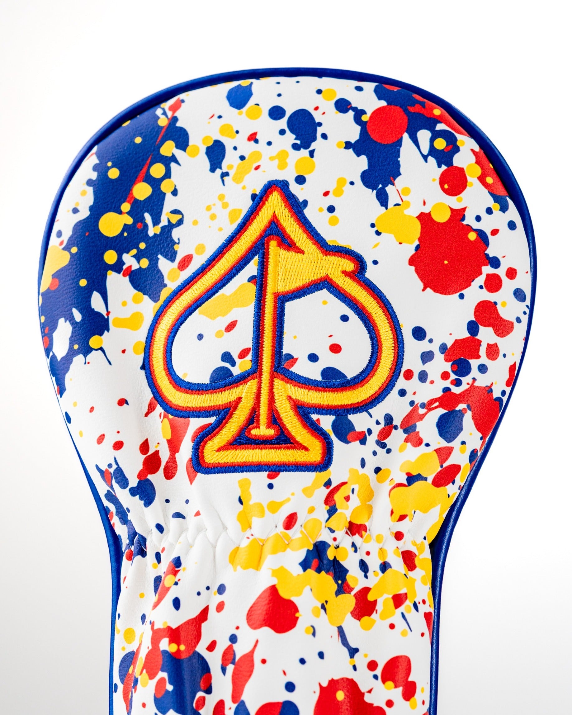 Bold Colorado 2.0 fairway cover featuring a colorful splatter design and an embroidered spade logo for standout style.