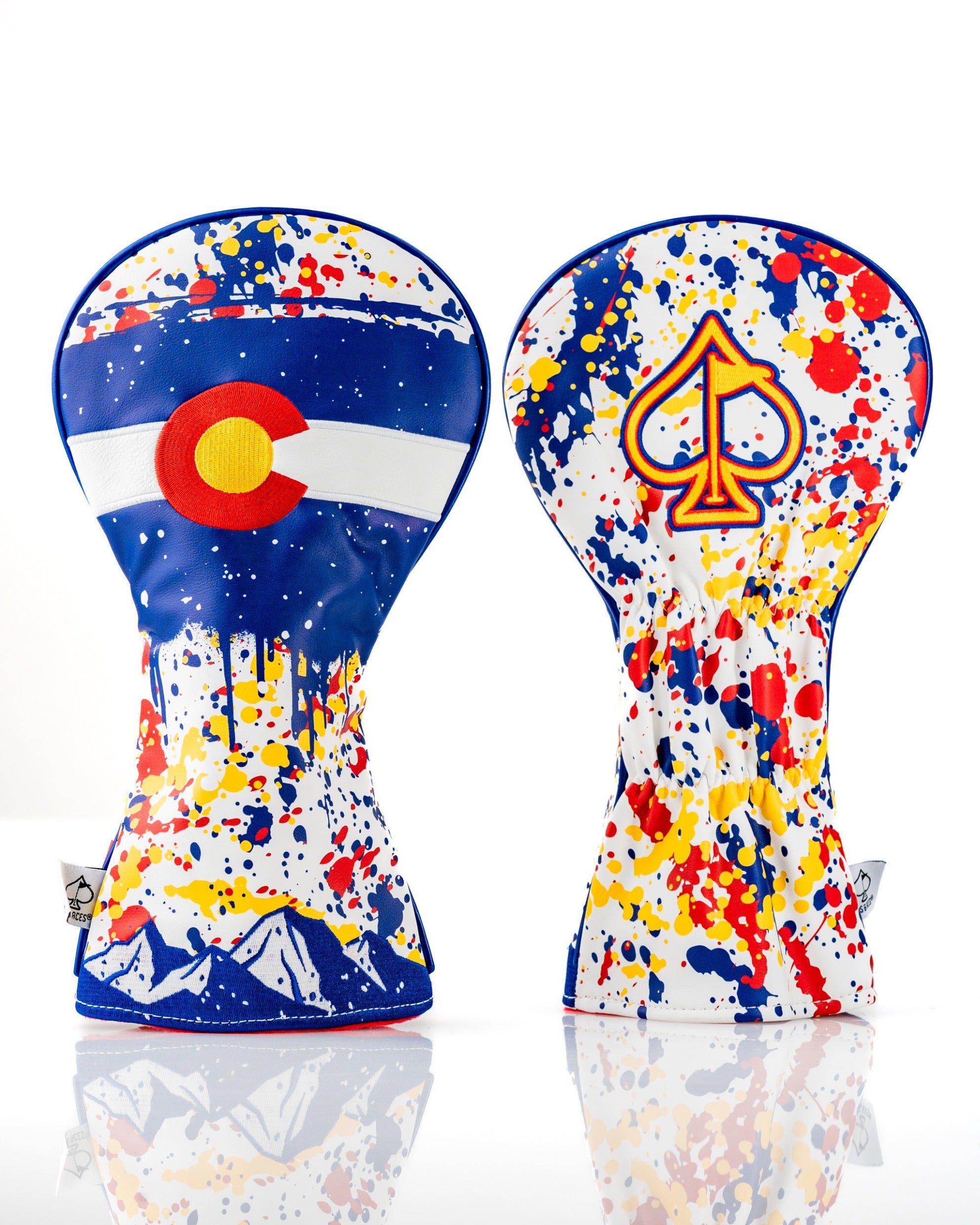 Bold Colorado 2.0 driver cover featuring a colorful splatter design and iconic Colorado state emblem for standout style.