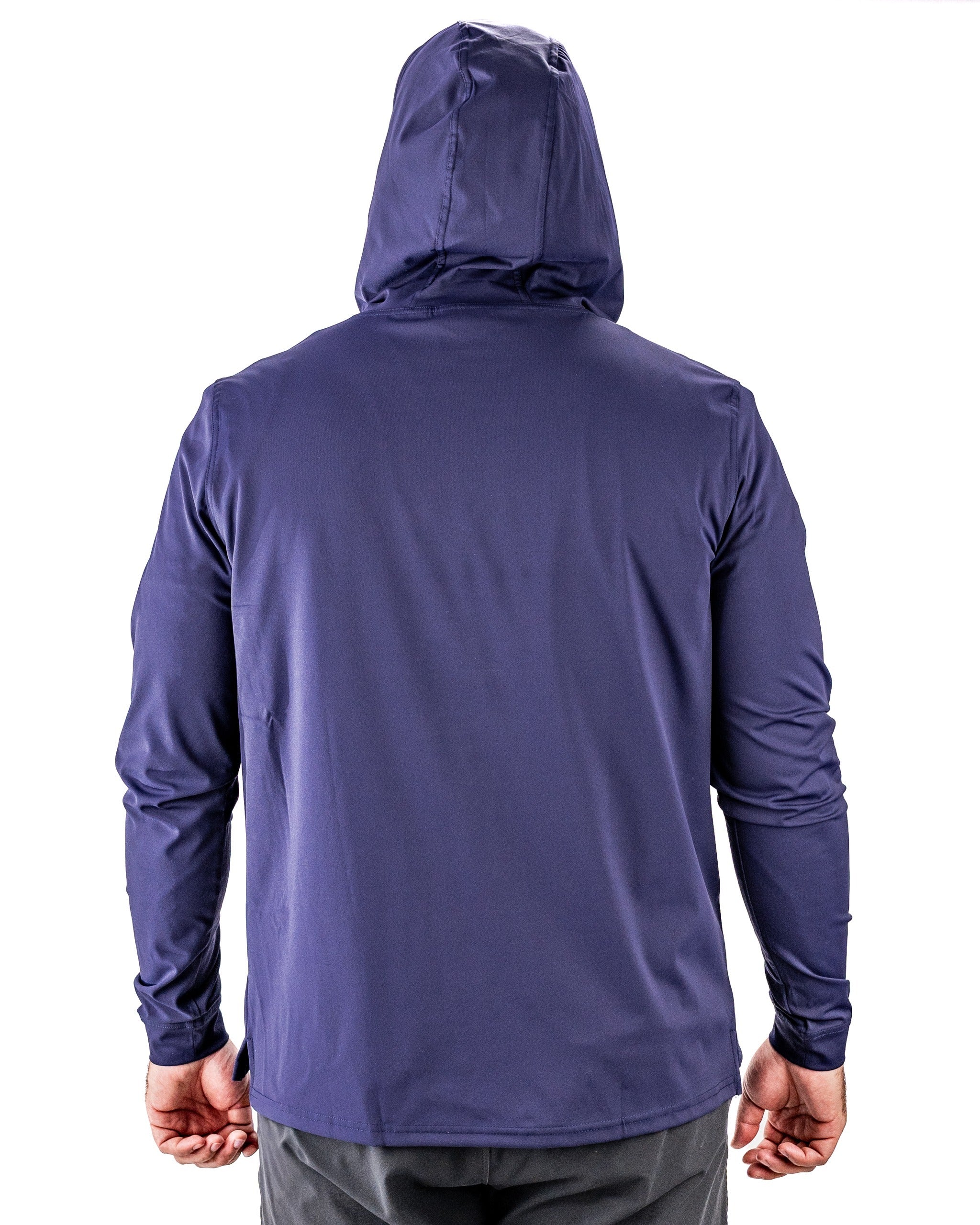 Men's performance golf hoodie in lavender, featuring a sleek design and comfortable fit for on-course style.