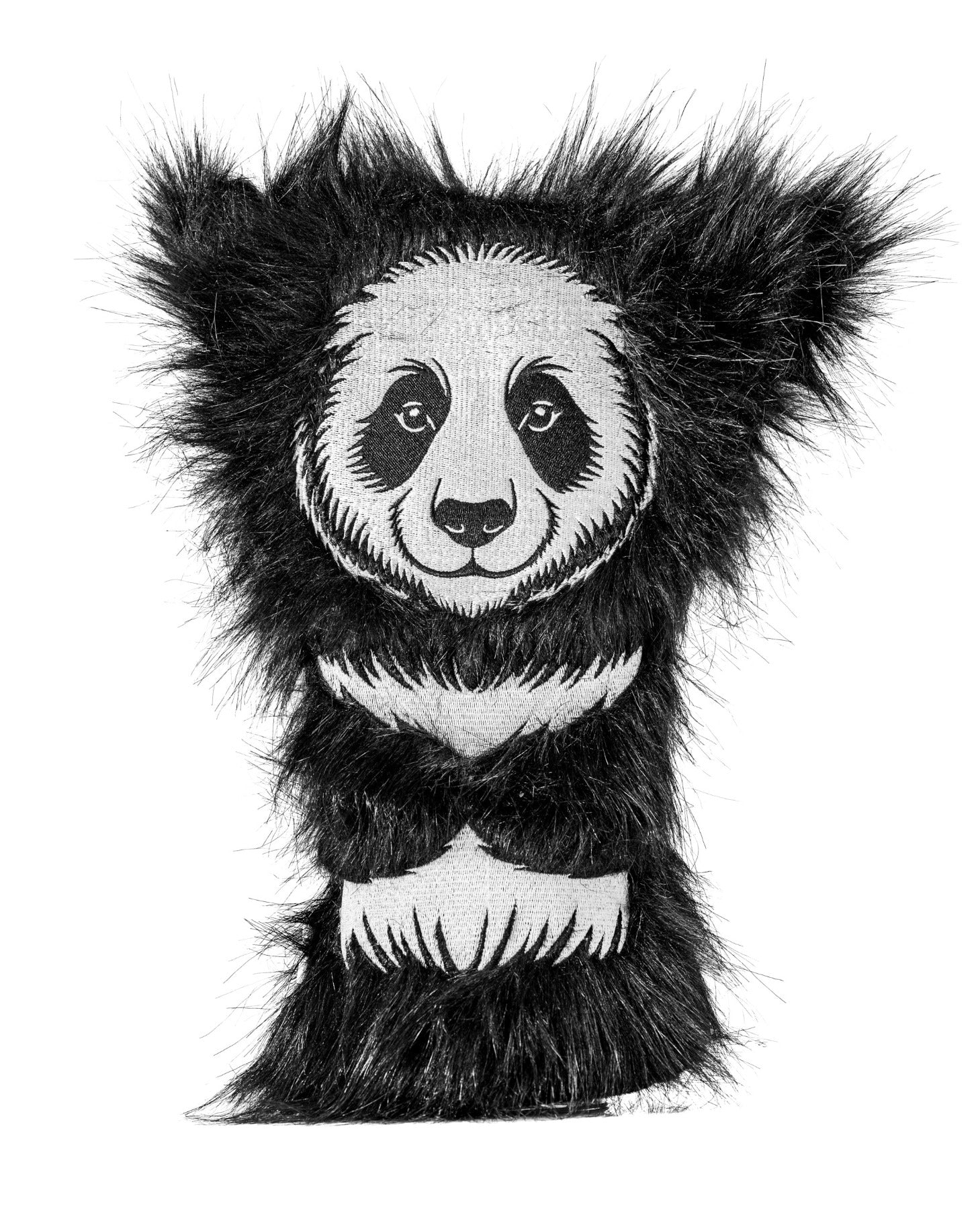 Panda driver cover featuring a fluffy black and white design, perfect for adding a fun touch to your golf game.