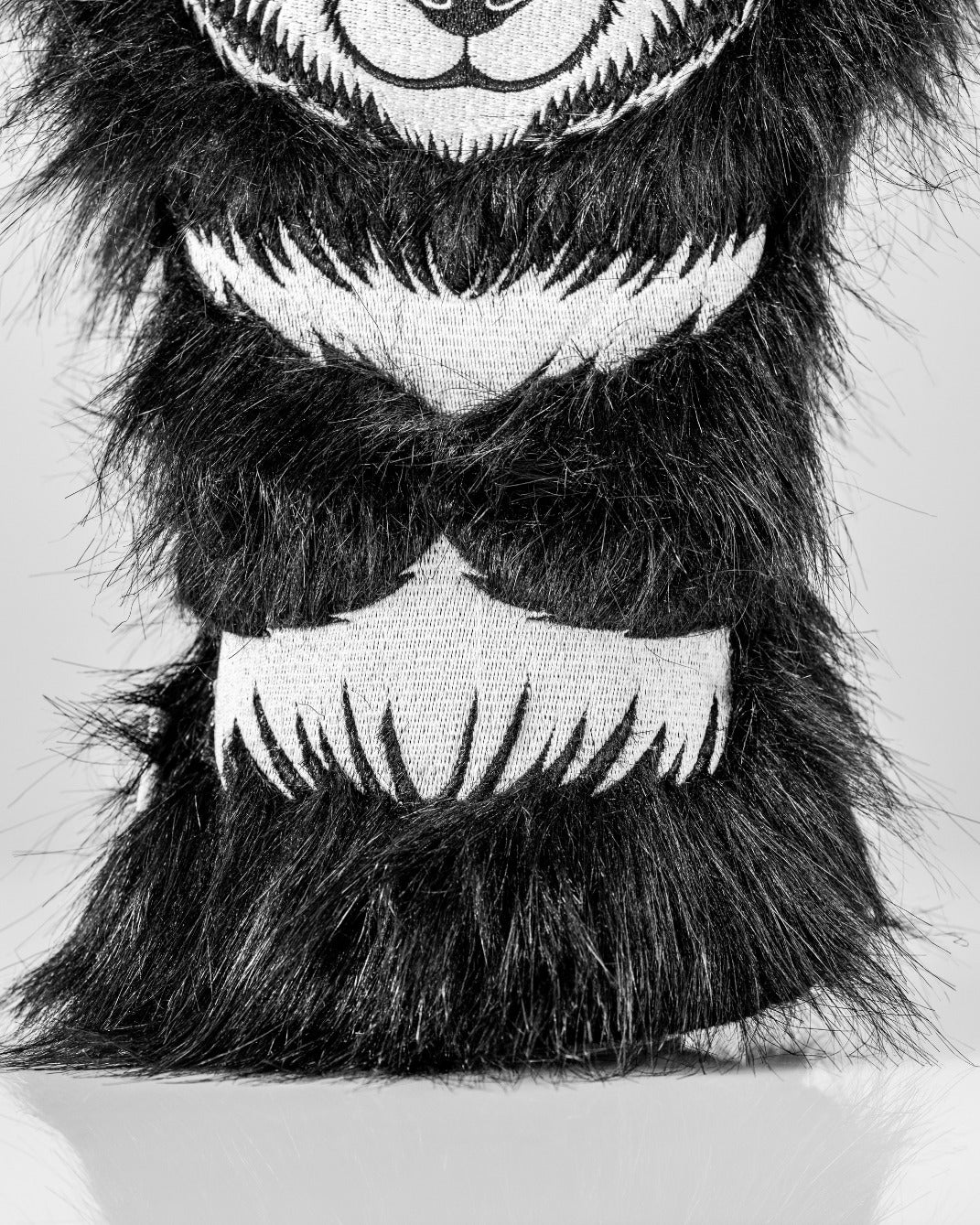 Panda driver cover featuring soft black and white fur, designed to add a fun touch to your golf gear.