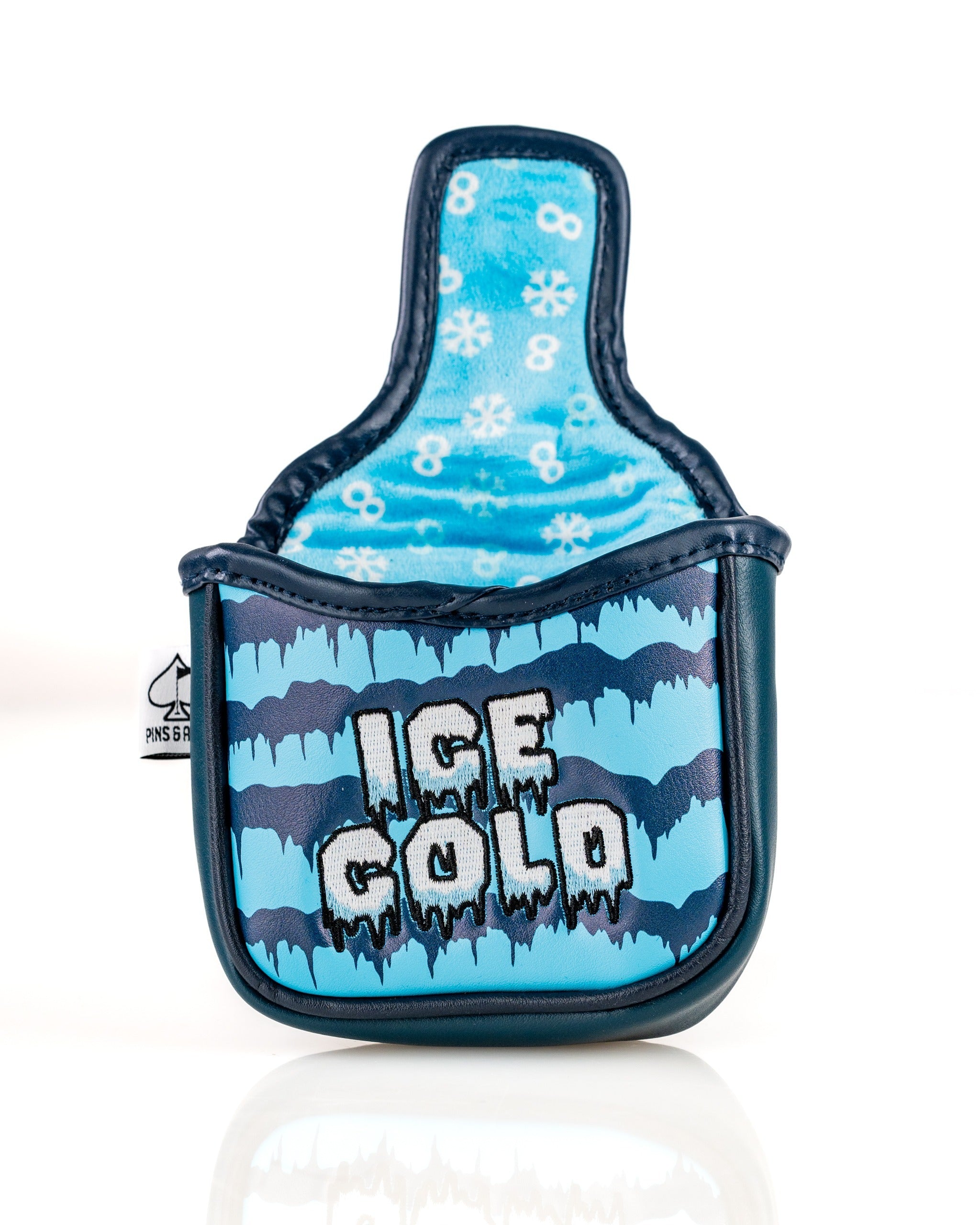 Bold mallet cover featuring a snowman design with "ICE COLD" text, perfect for adding personality to your golf game.