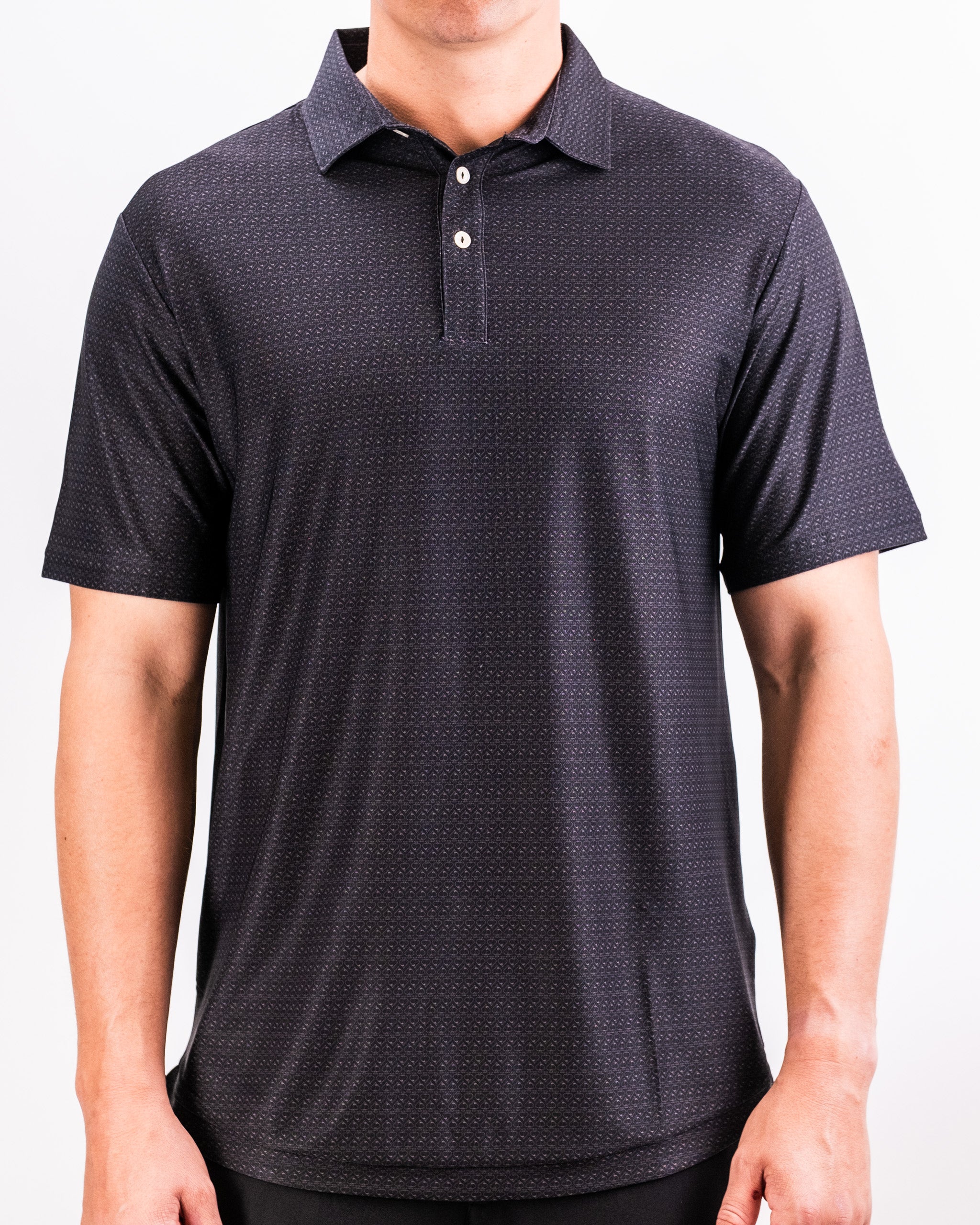 Player Preferred™ Polo in Midnight Spade featuring a sleek design with a dark navy color and subtle spade pattern, ideal for casual or athletic wear.
