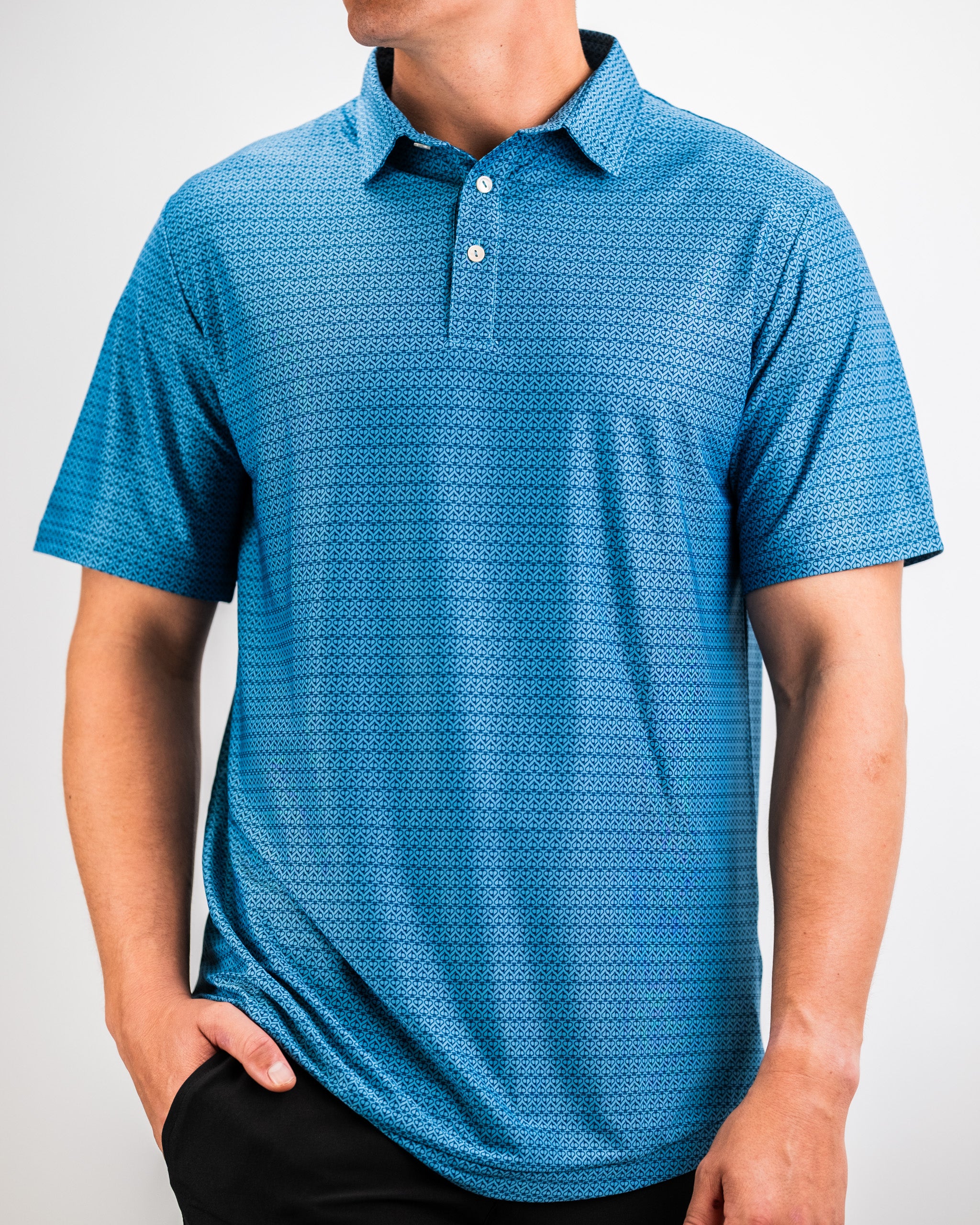 Player Preferred™ Polo in Ocean Spade color, featuring a classic collar and short sleeves, displayed on a neutral background.