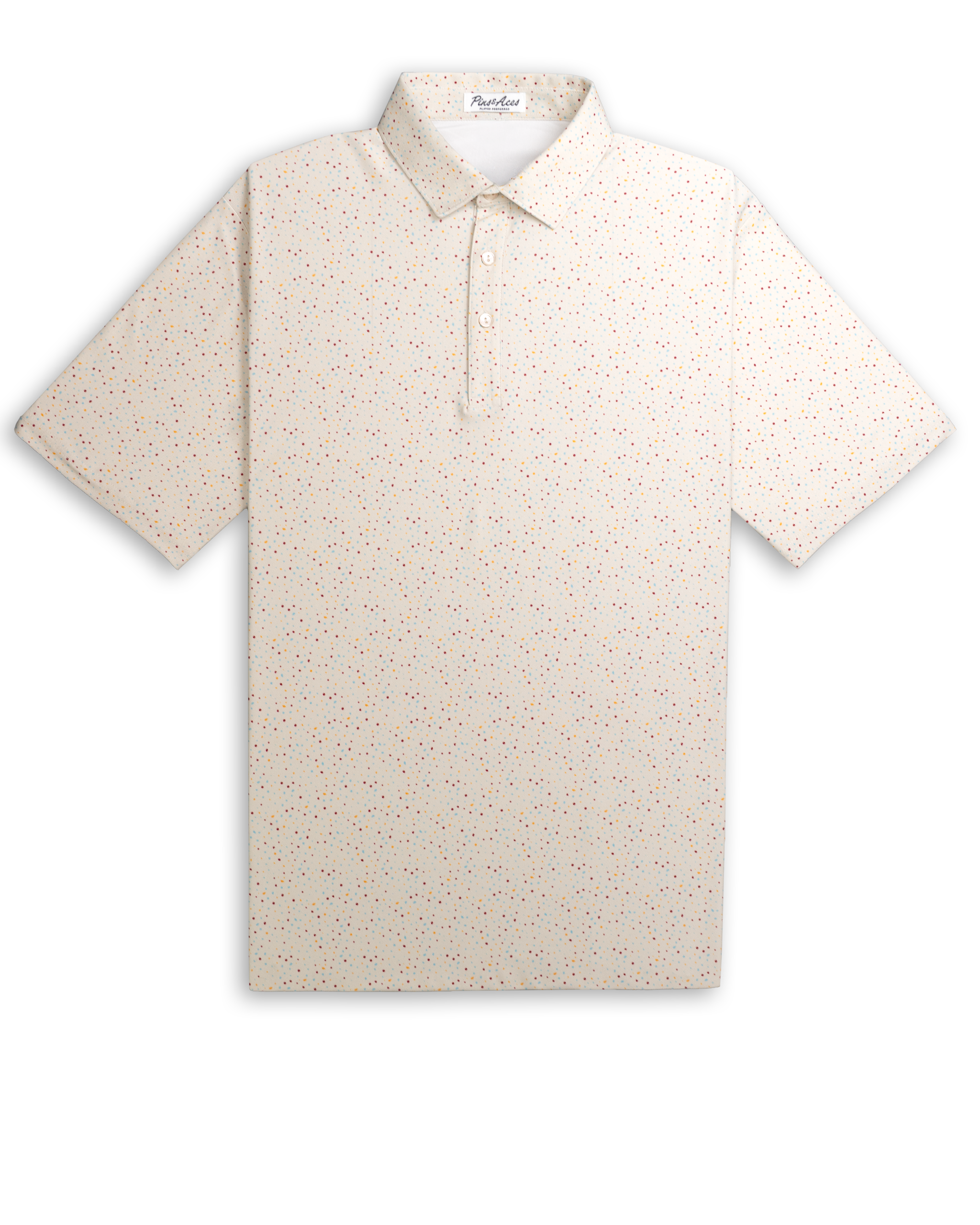 Men's Player Preferred™ Polo in Terrazzo, featuring a lightweight design and vibrant, colorful pattern.