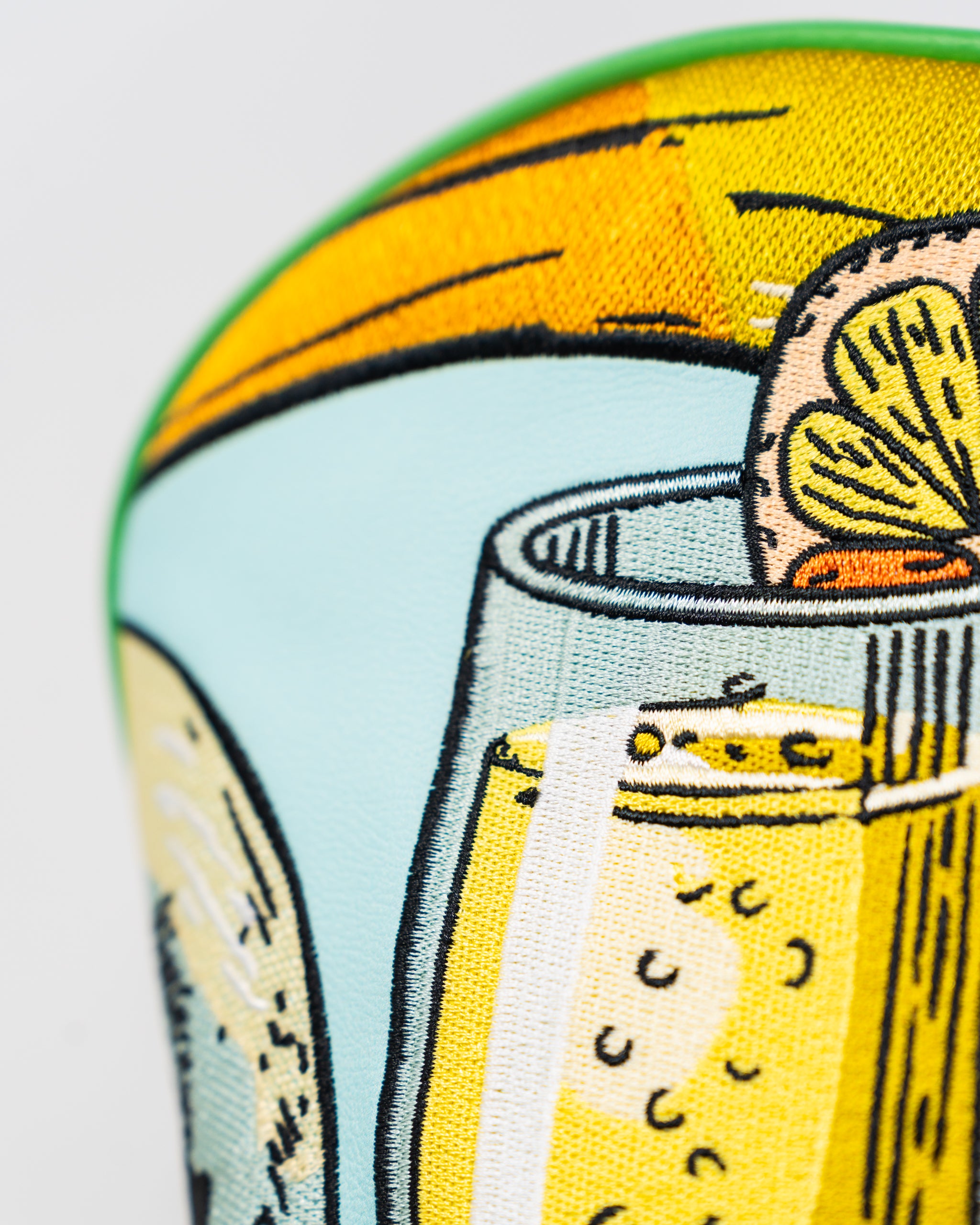 Mimosa driver cover featuring a vibrant floral design, designed to protect golf clubs.