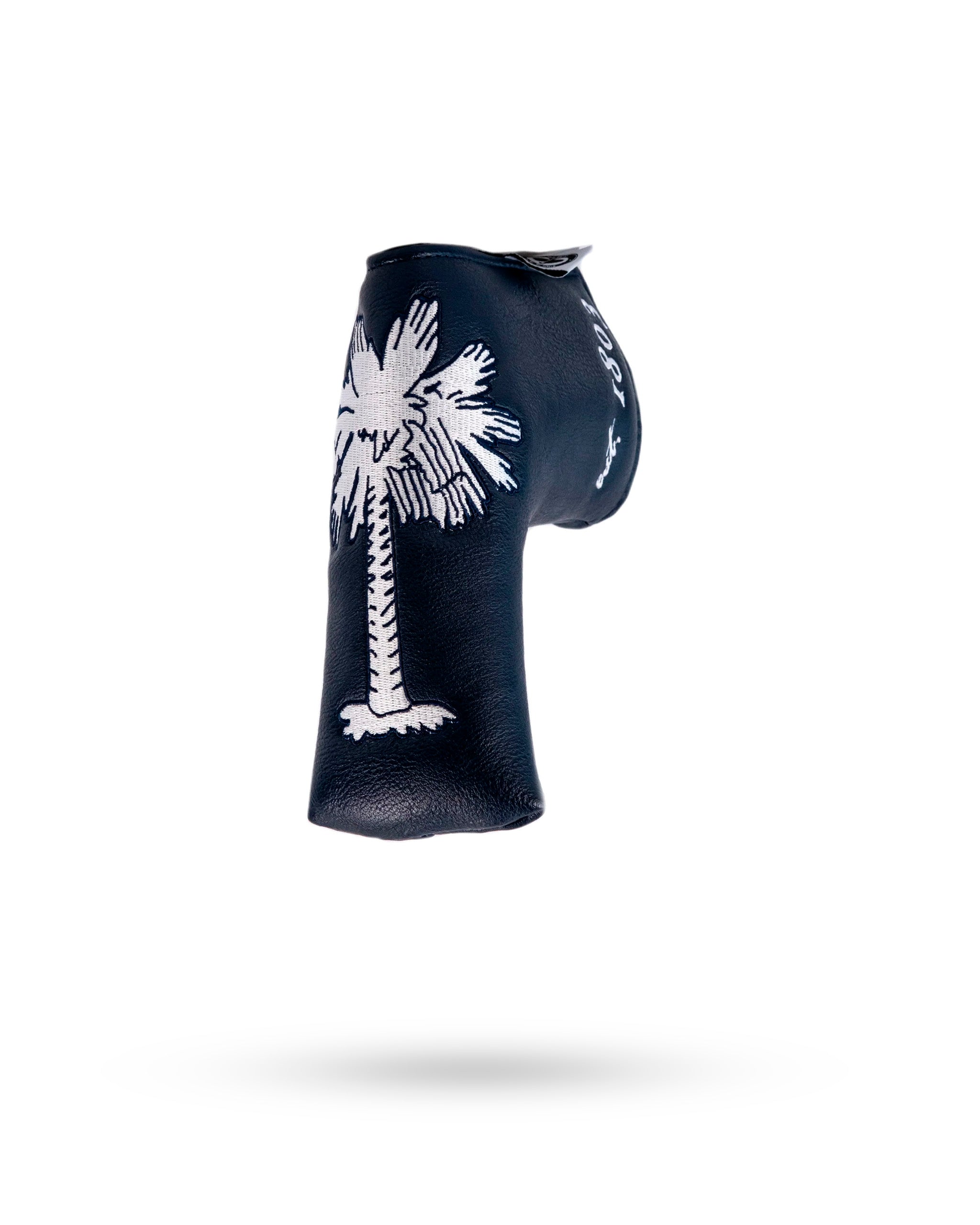 South Carolina state flag blade putter cover featuring the palmetto tree and crescent moon design.
