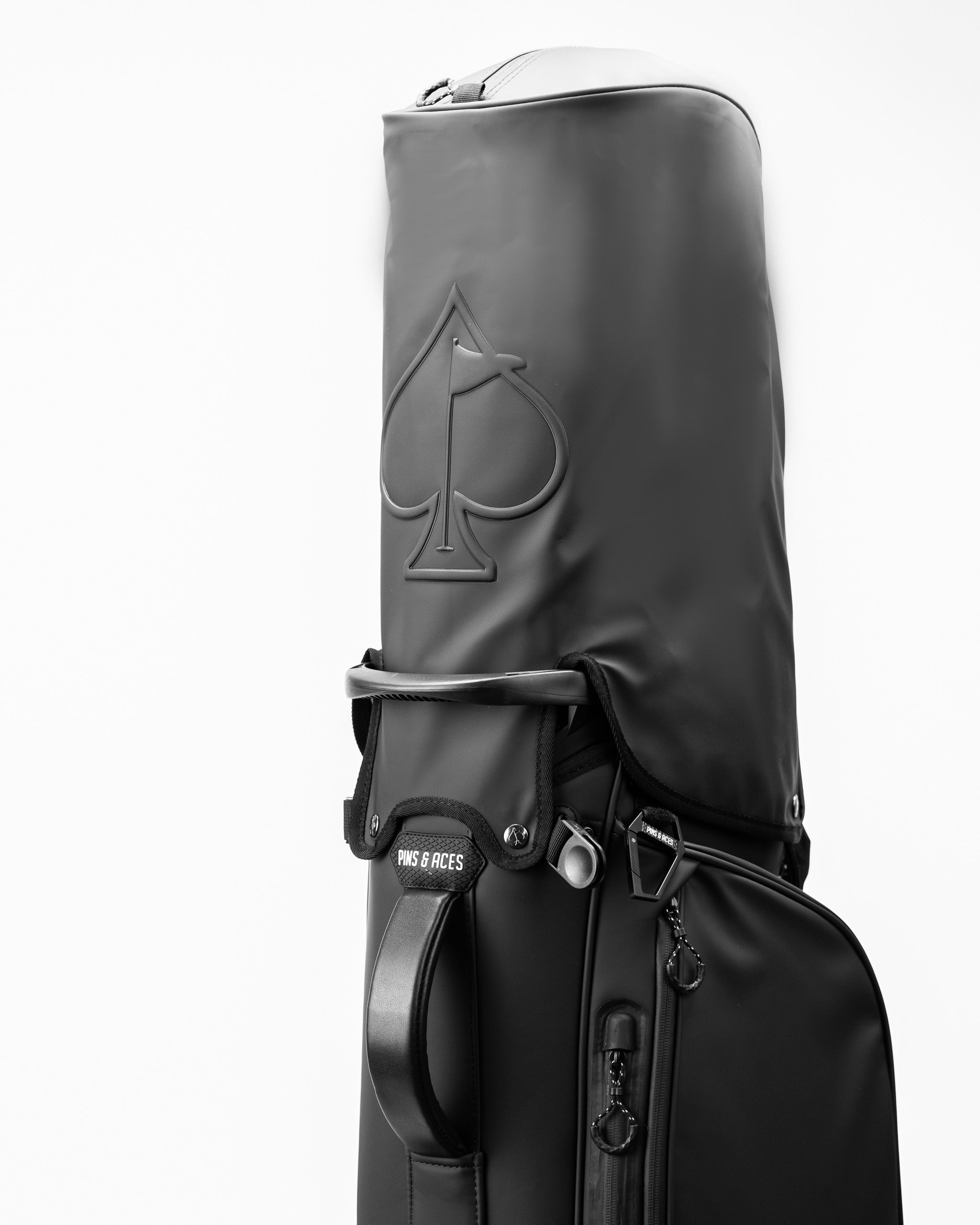Player Preferred™ Golf Bag in Obsidian color with rain hood feature, showcasing an elegant and functional design suitable for golfers.