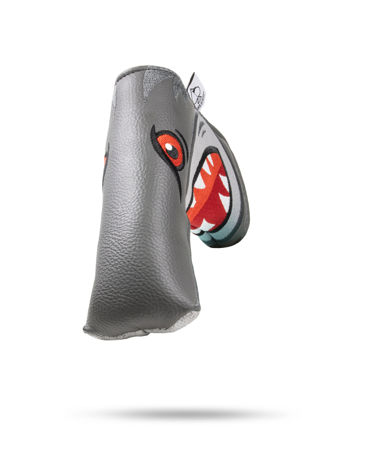 Hammerhead Blade Putter Cover featuring a shark design, ideal for protecting golf putters with a vibrant, eye-catching style.