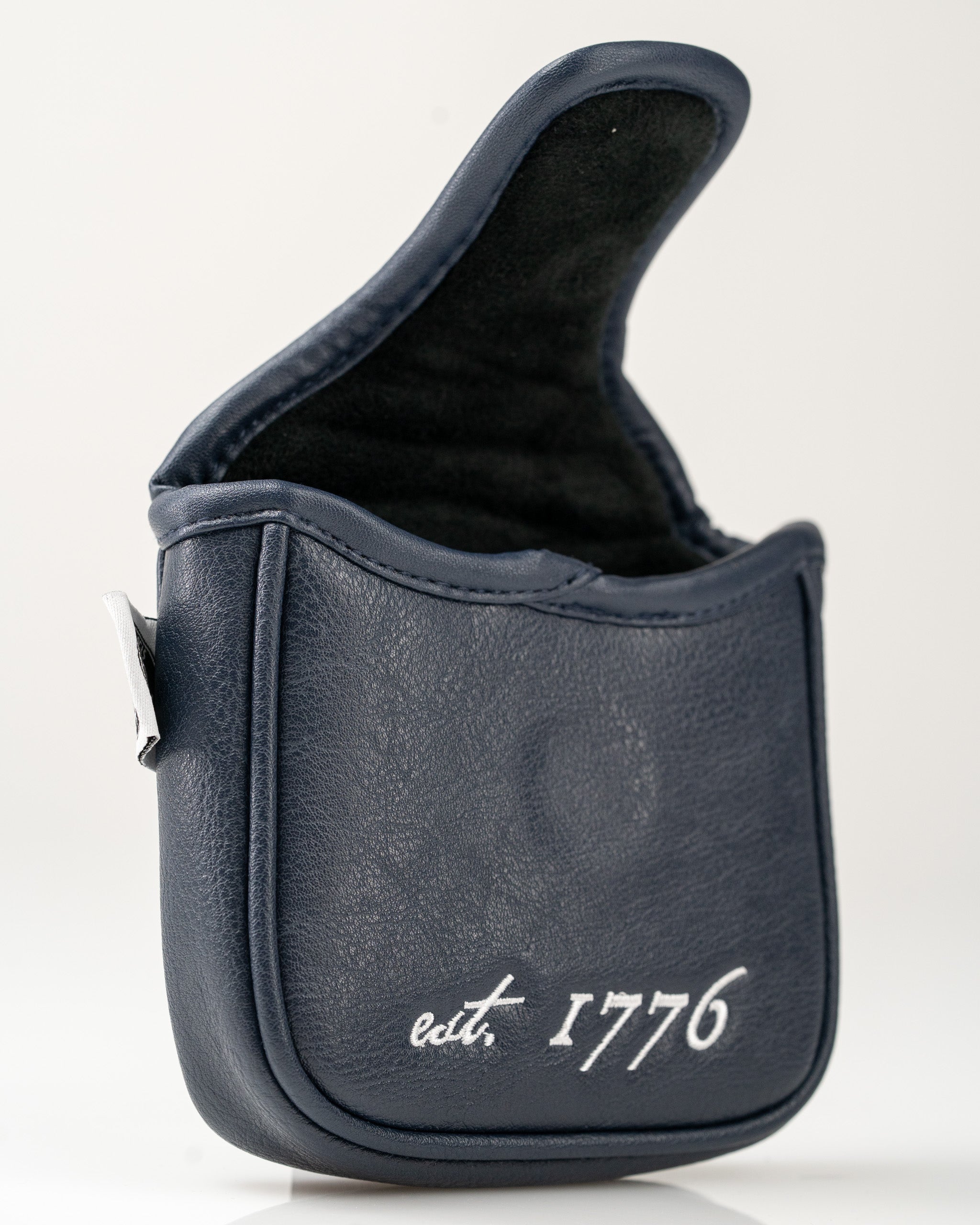 South Carolina State Flag mallet putter cover in navy with soft interior lining for protection and style on the golf course.