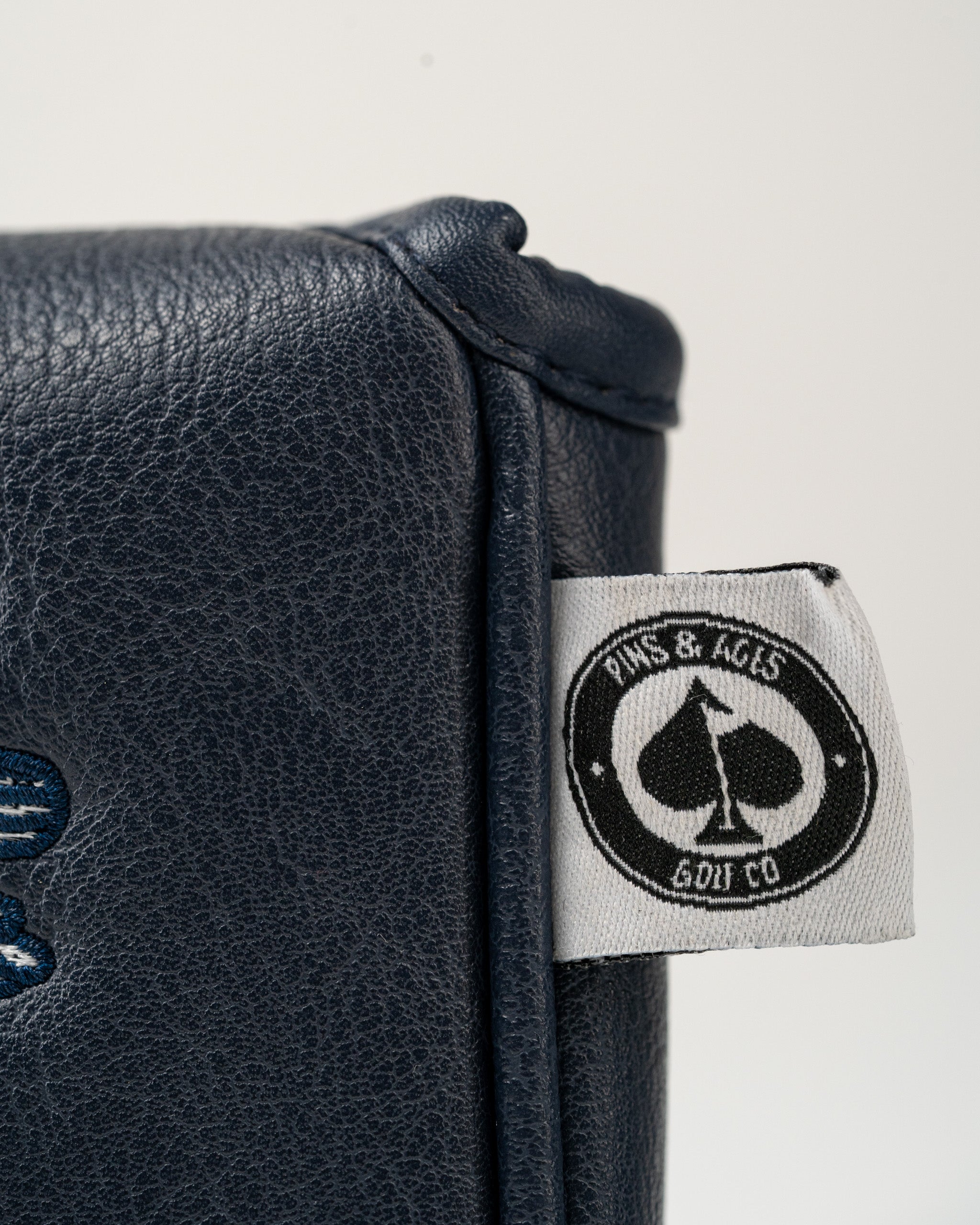 South Carolina State Flag mallet putter cover in navy with embroidered design and Pins & Aces logo tag.
