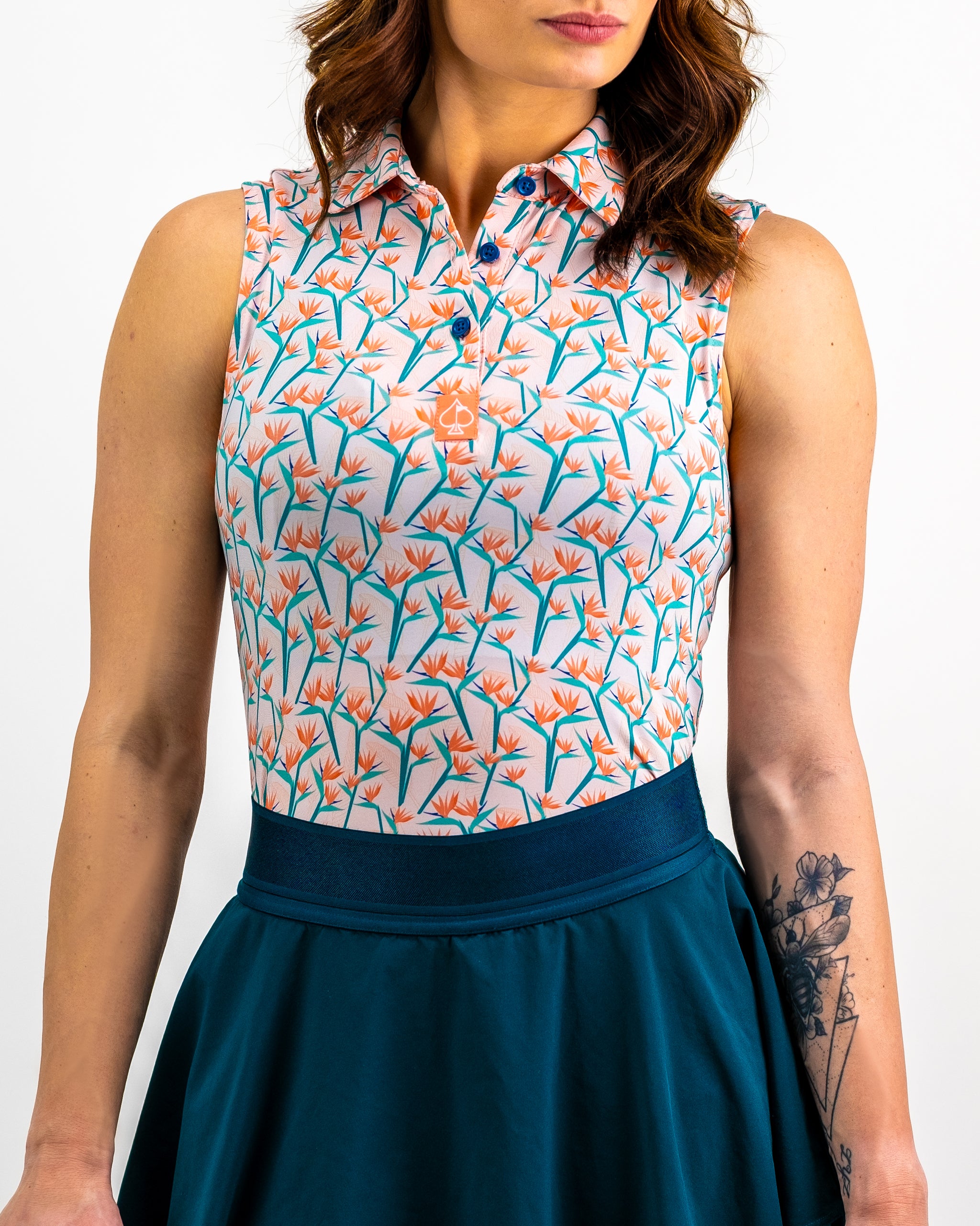 Women's Birds of Paradise garment featuring vibrant, tropical floral patterns in a colorful design.
