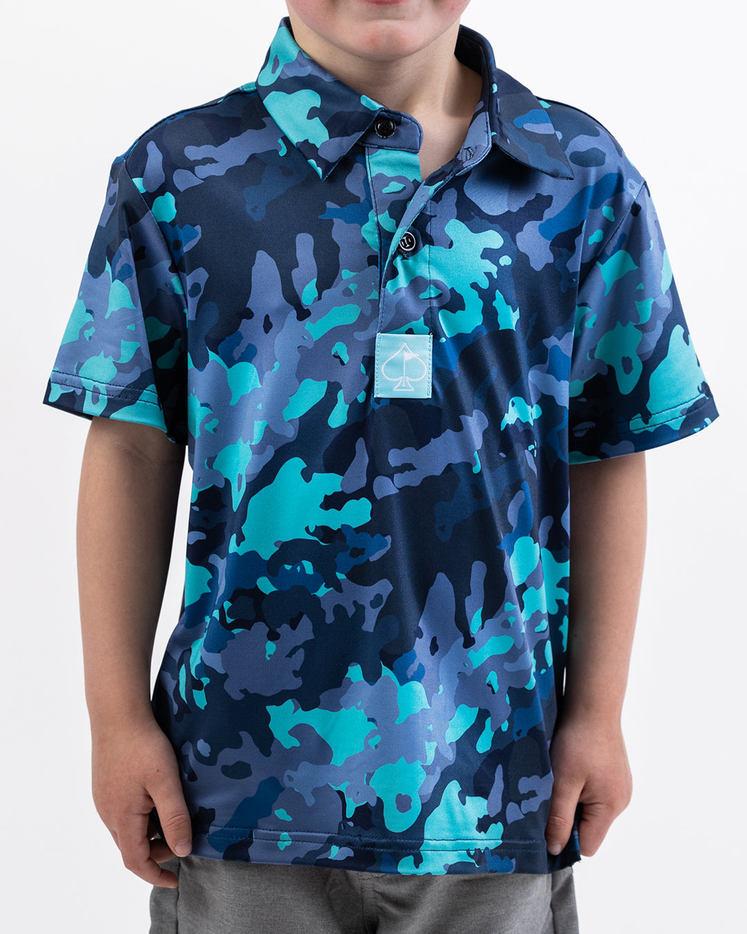 Youth Electric Camo Golf Polo