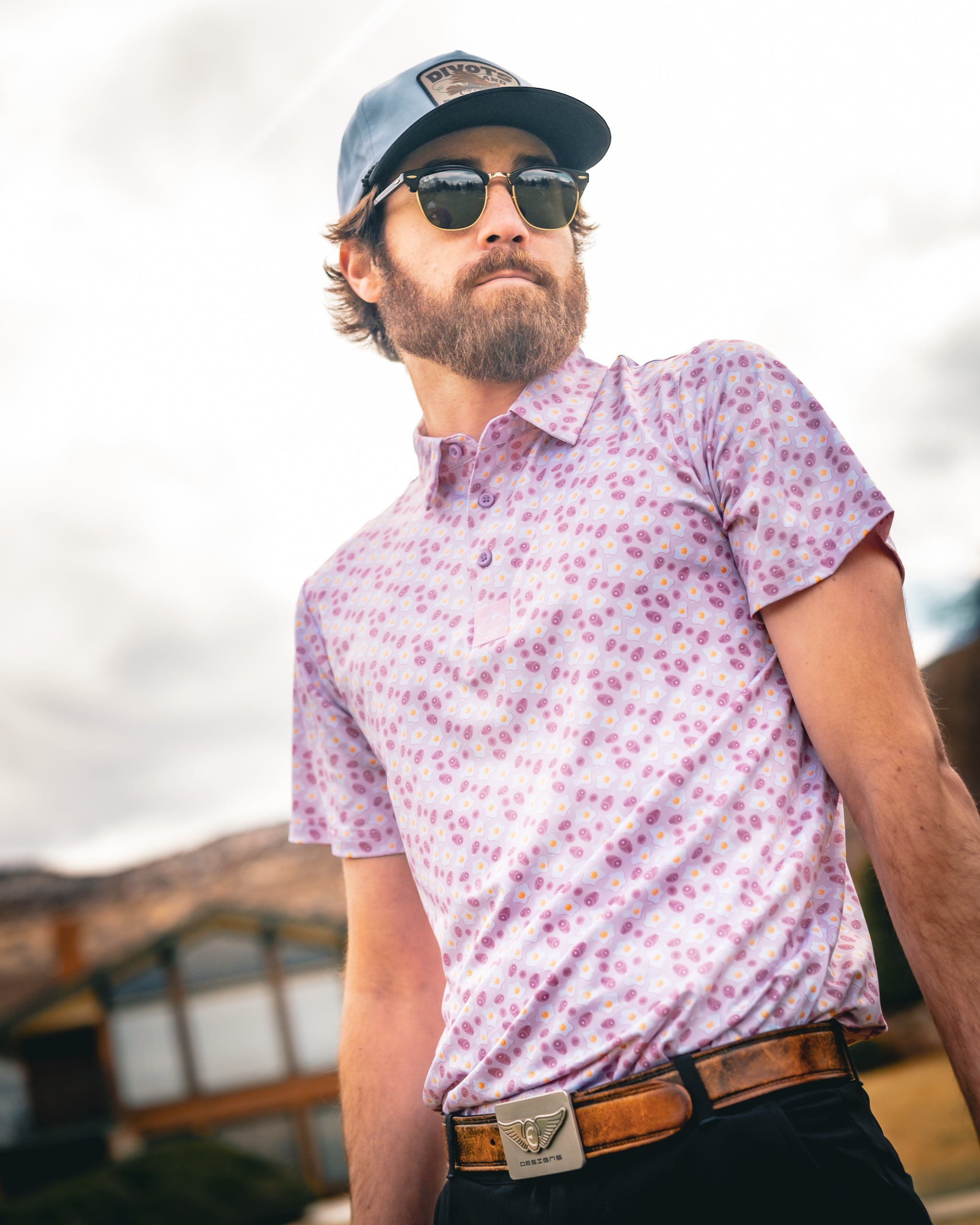 Ham n' Egg served on a rustic wooden table, showcasing a plated dish with a perfectly cooked egg and slices of ham, garnished with fresh herbs.