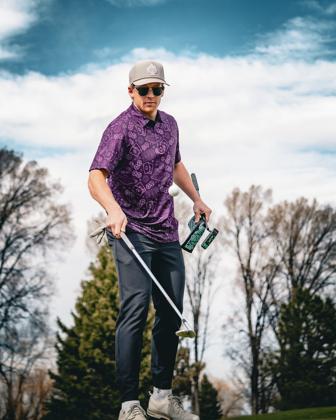 Big Ace Purple sneakers displayed in a trendy lifestyle setting, showcasing their vibrant color and modern design.