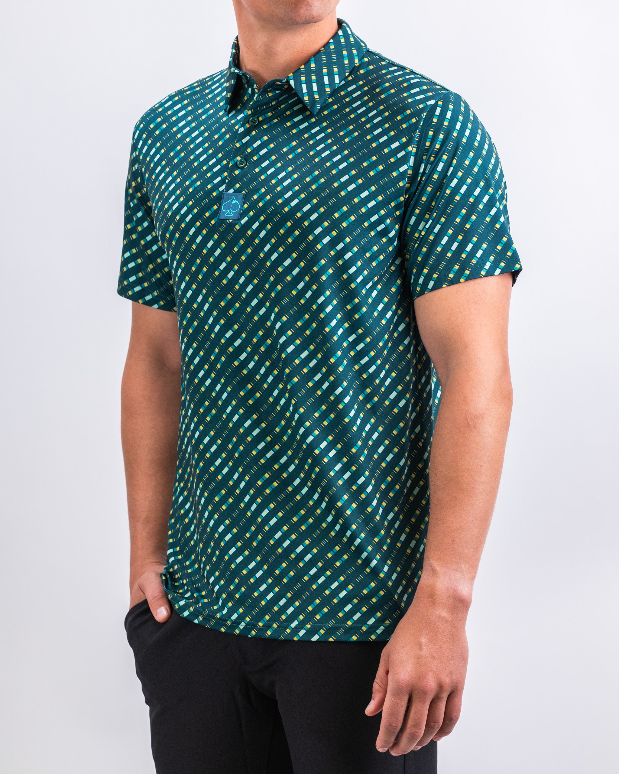 Men's Chromo Green jacket displayed on a white background.