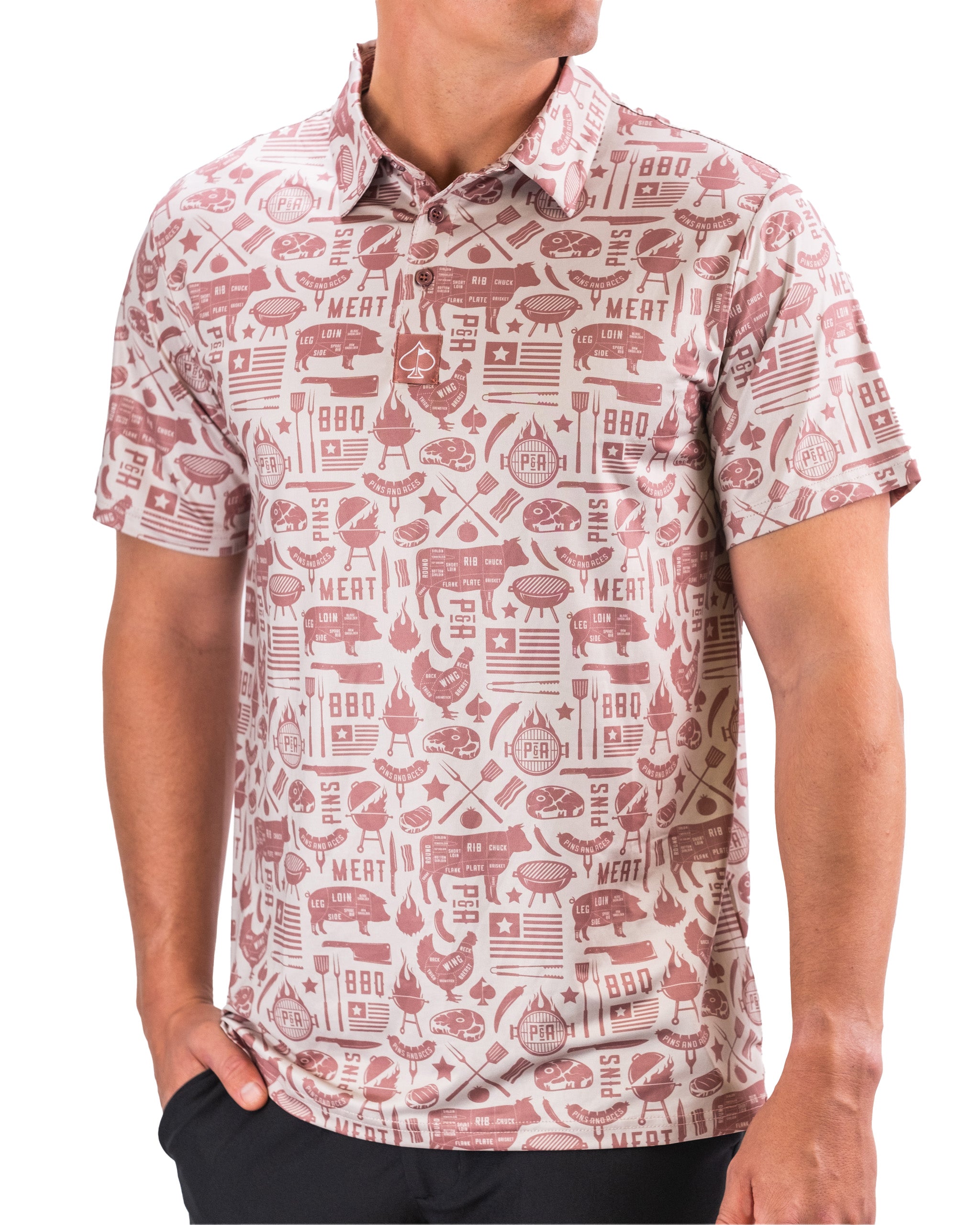 Pitmaster grilling apron with adjustable straps and multiple pockets, featuring a stylish design suitable for outdoor cooking.