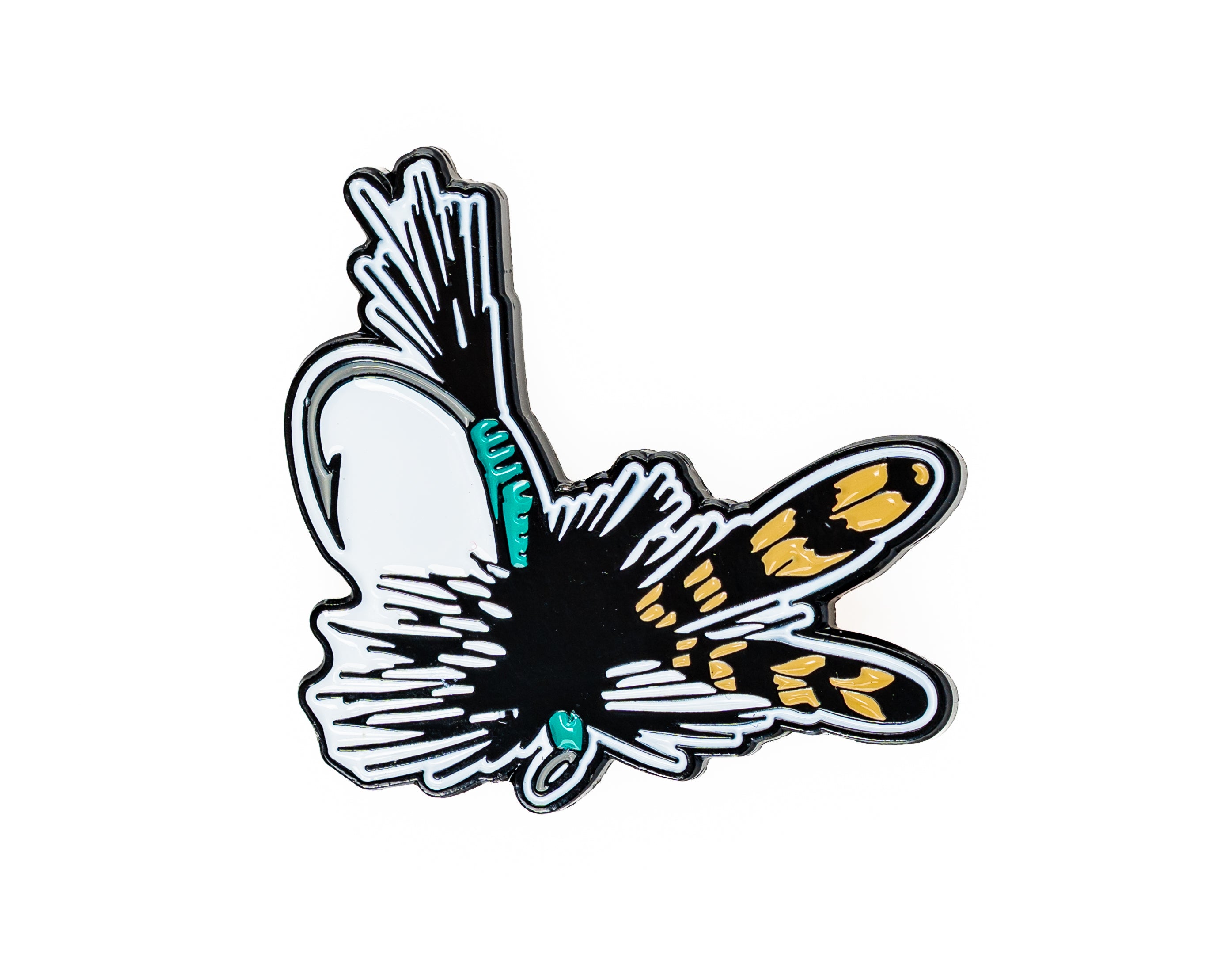 Tradesman Hat featuring a bold dry fly design, perfect for golfers seeking unique and stylish headwear.