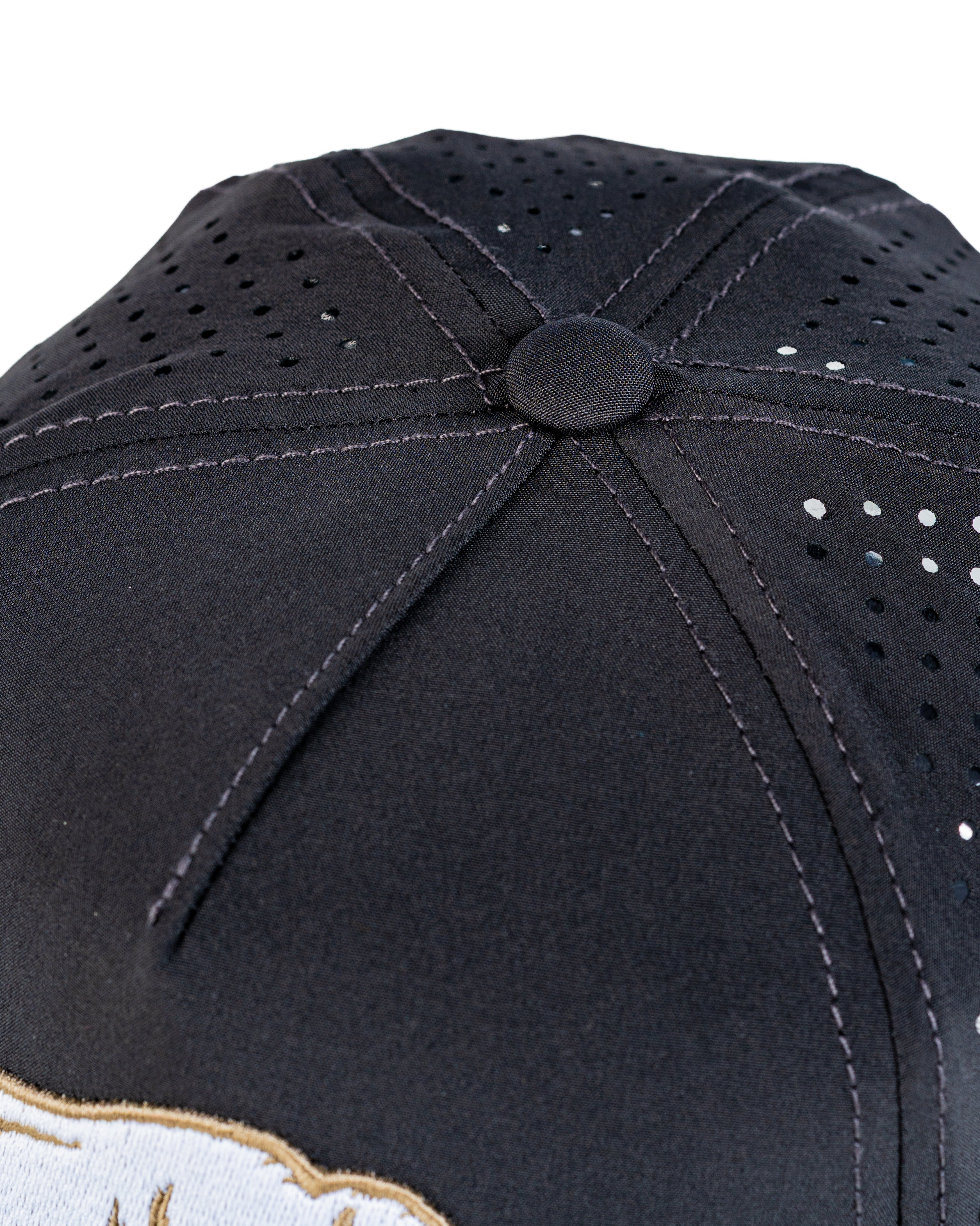 Perforated Rope Hat featuring a Great White Buffalo design, ideal for stylish golfers seeking comfort and breathability.