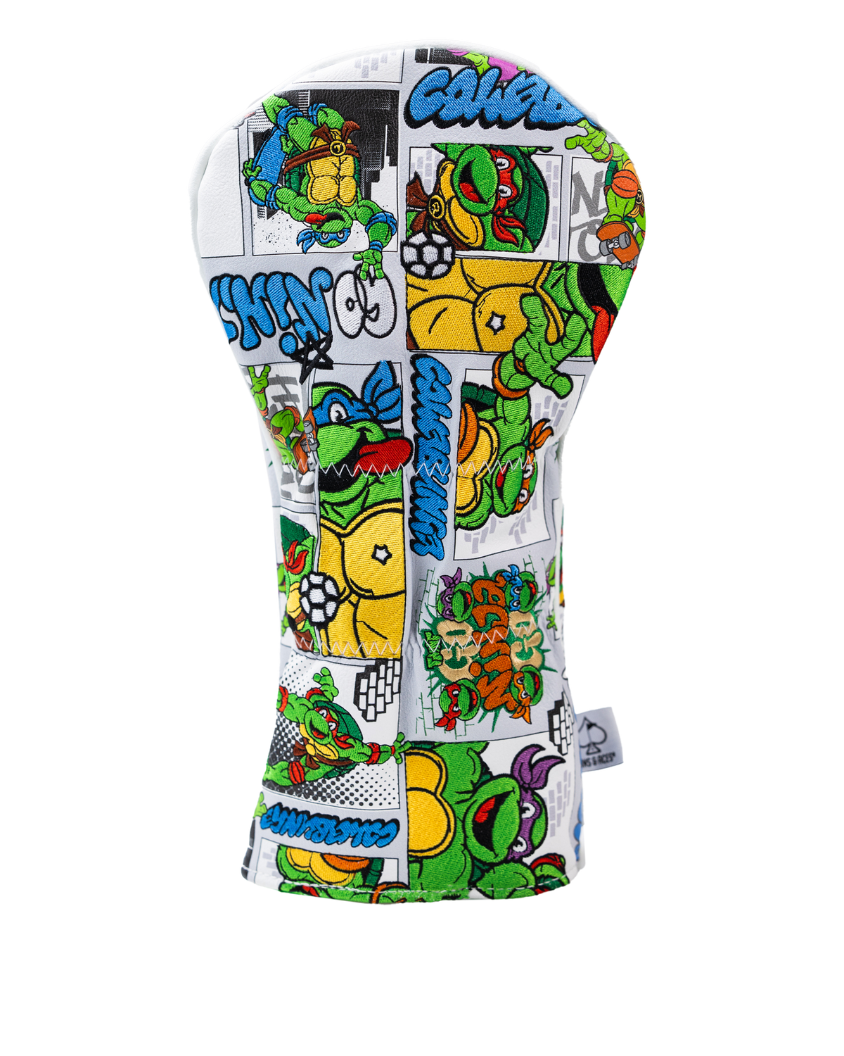 Colorful TMNT comics driver cover featuring iconic characters and vibrant designs, perfect for stylish golfers.