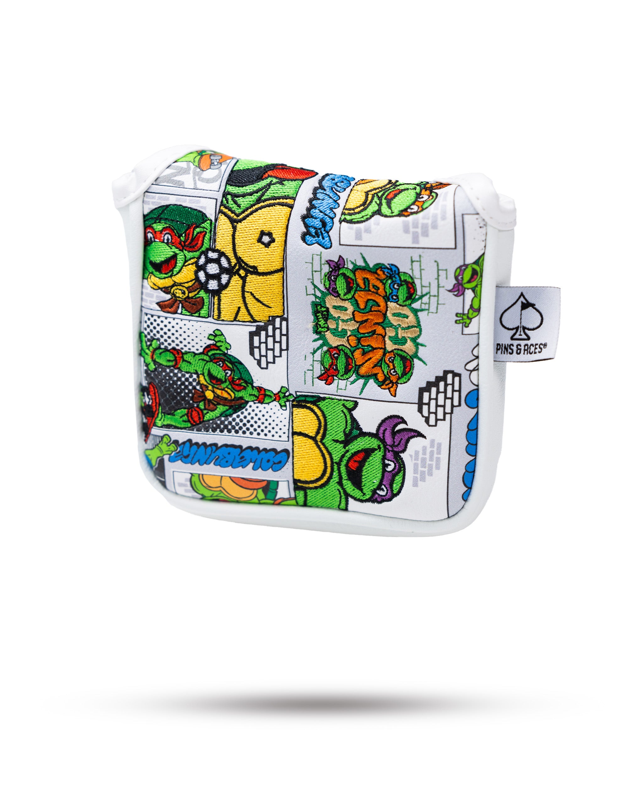 TMNT Comics Mallet Cover featuring vibrant Teenage Mutant Ninja Turtles artwork with iconic characters and comic strip design.