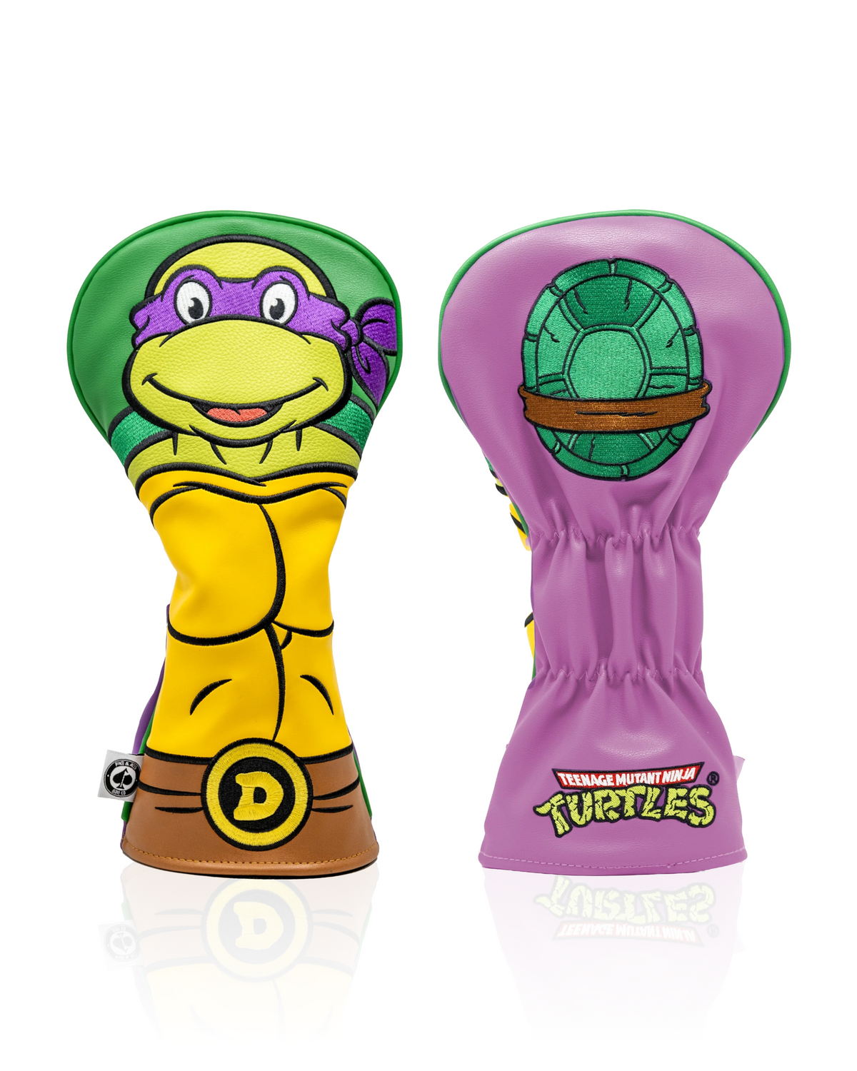TMNT Donatello driver cover featuring vibrant colors and a playful design of Donatello with his signature purple mask.