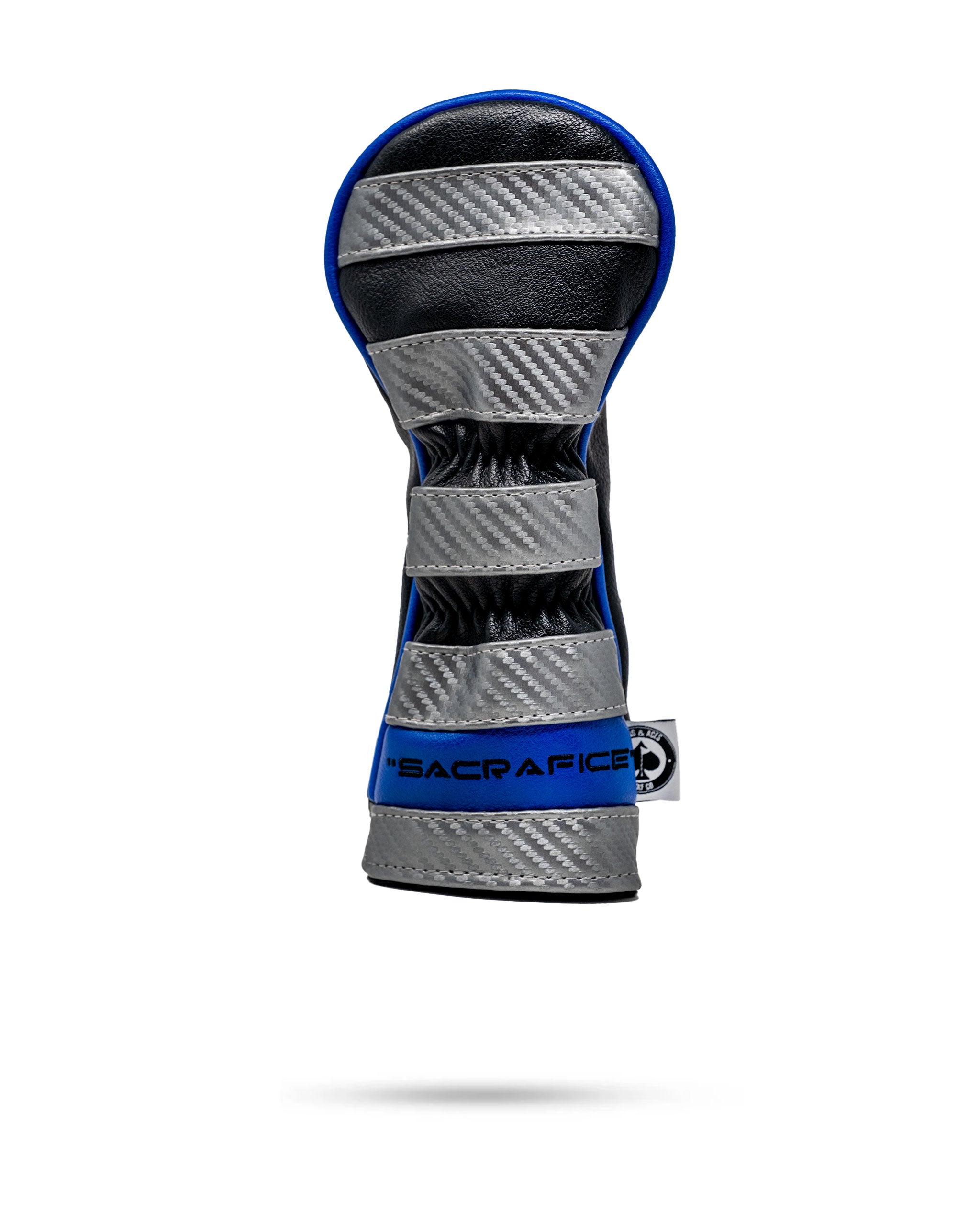 Thin Blue Line hybrid golf cover featuring a sleek design with gray and blue accents, perfect for stylish protection on the course.