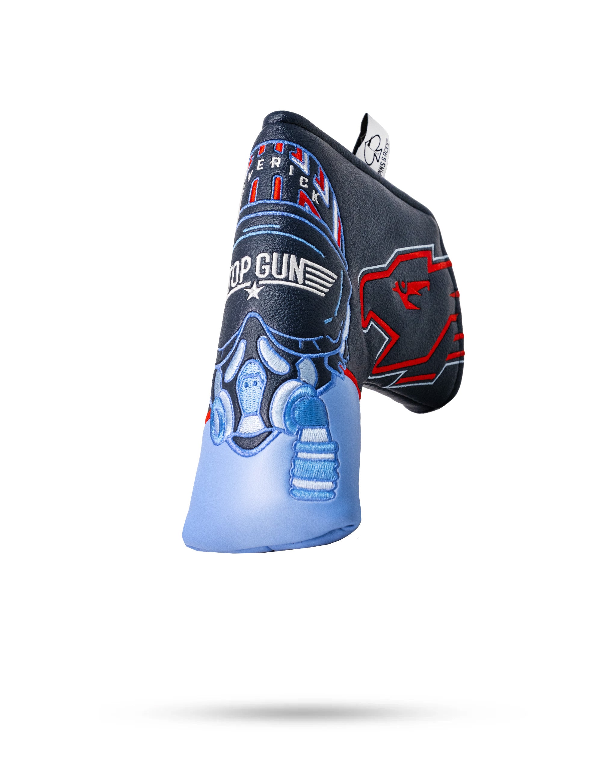 Bold golf headcover featuring a Star Wars Stormtrooper design, with black, blue, and red accents for standout style.
