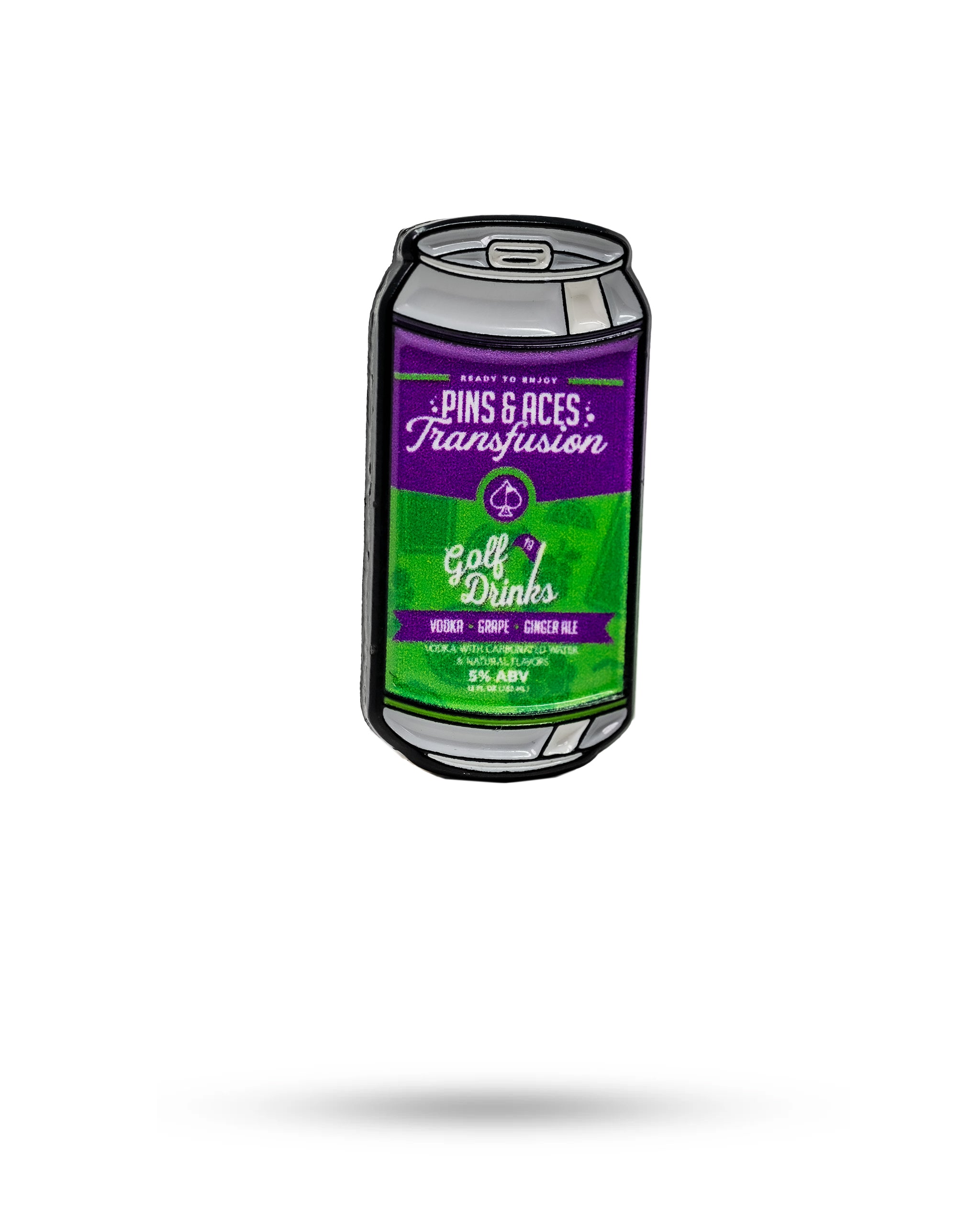 Transfusion Can Ball Marker featuring a sleek can design with vibrant colors, ideal for golf accessories.